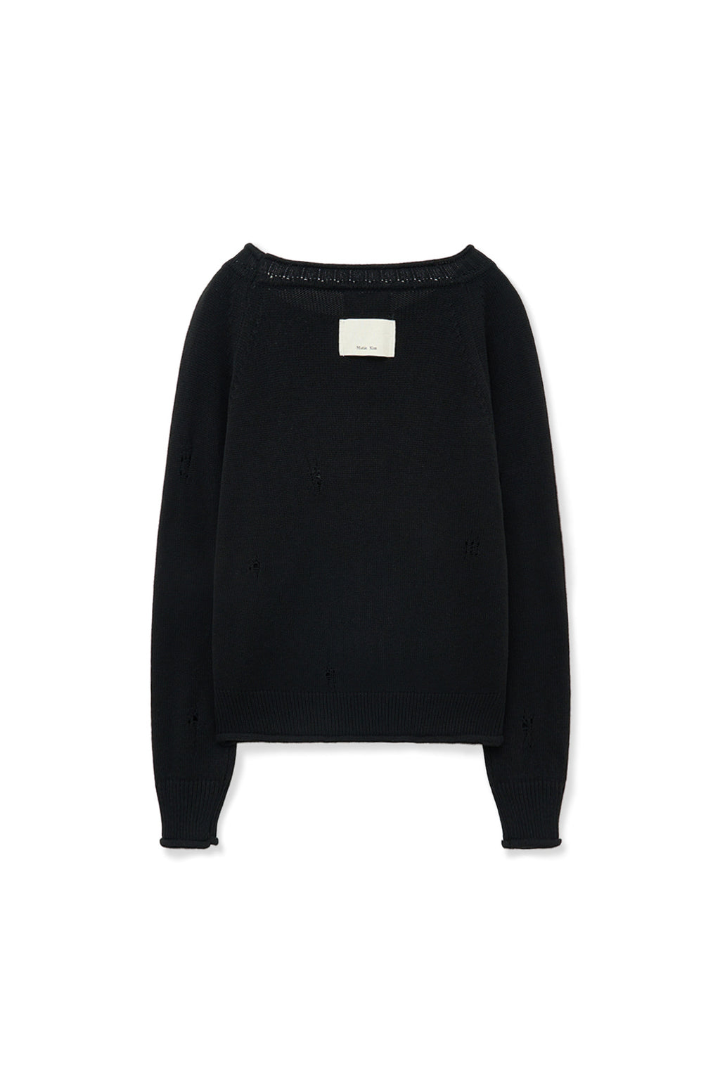 Matin Kim - Two Way Off Shoulder Damage Pullover (Black) product image 2 | TRAB K-Fashion Australia