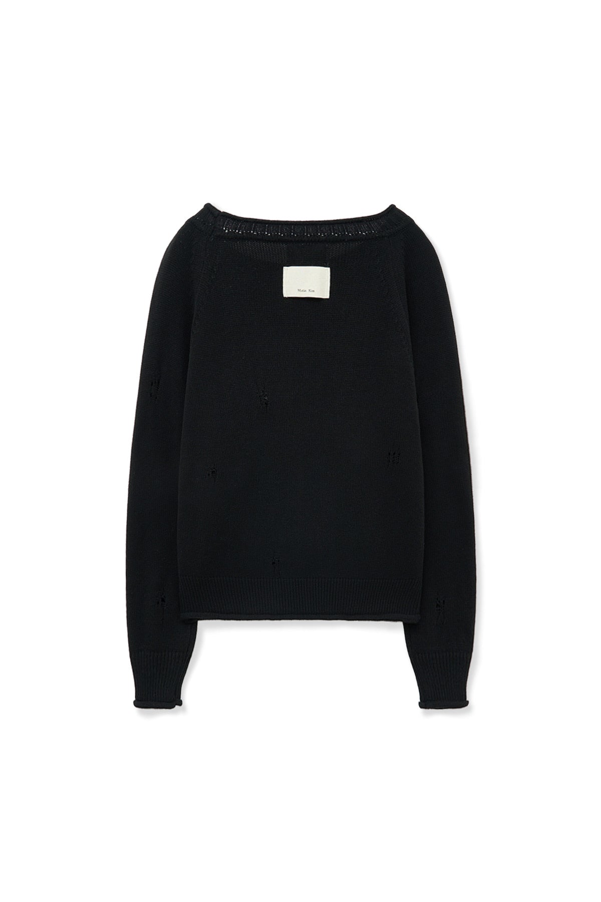 Matin Kim - Two Way Off Shoulder Damage Pullover (Black) product image 2 | TRAB K-Fashion Australia