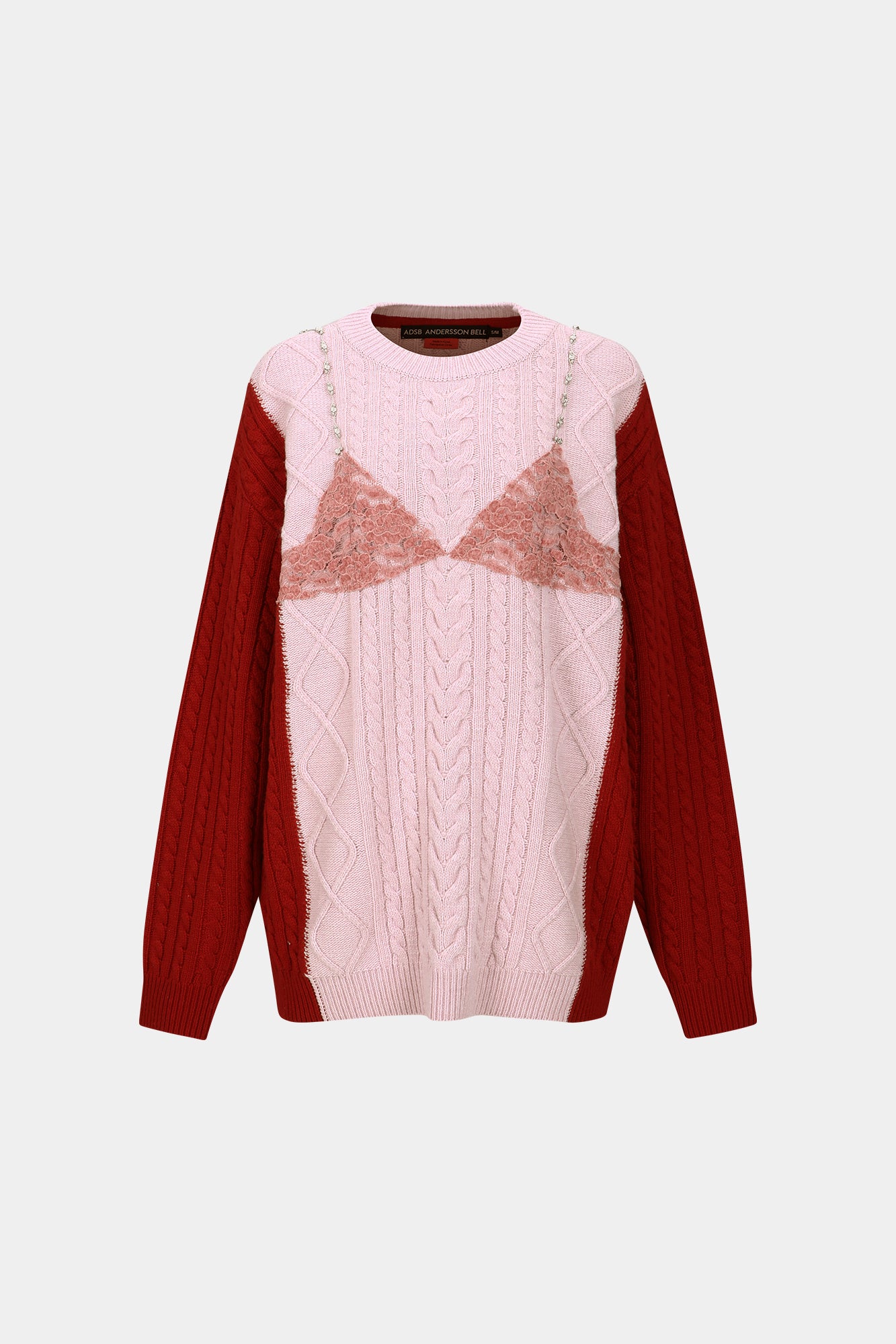 Andersson Bell - Lace Lingerie Boyfriend-Fit Knit (Pink) product image 6 | TRAB K-Fashion Australia