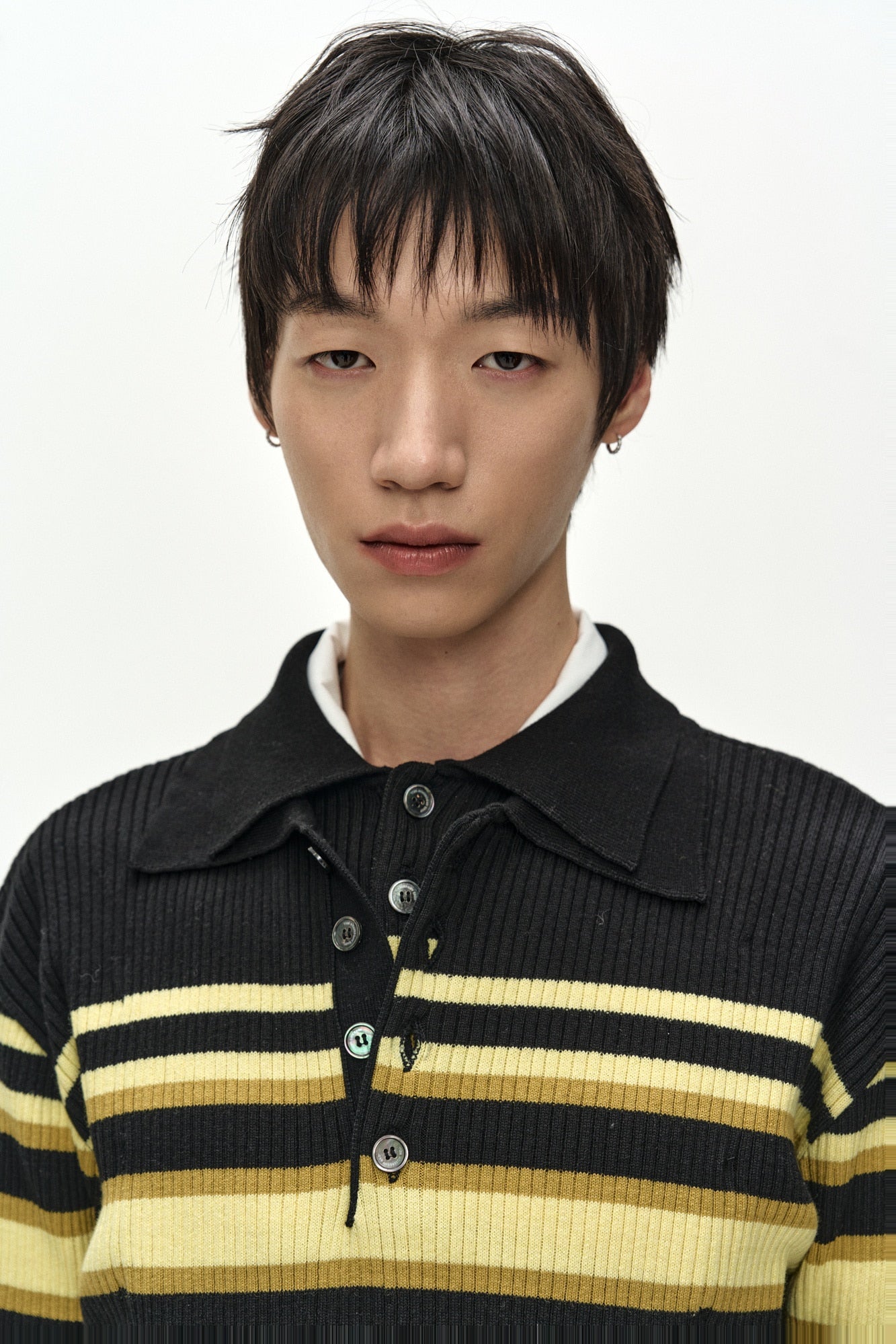 Andersson Bell - Layered Collar Pitt Stripe Polo Sweater (black/lemon) (Black/Lemon) product image 5 | TRAB K-Fashion Australia