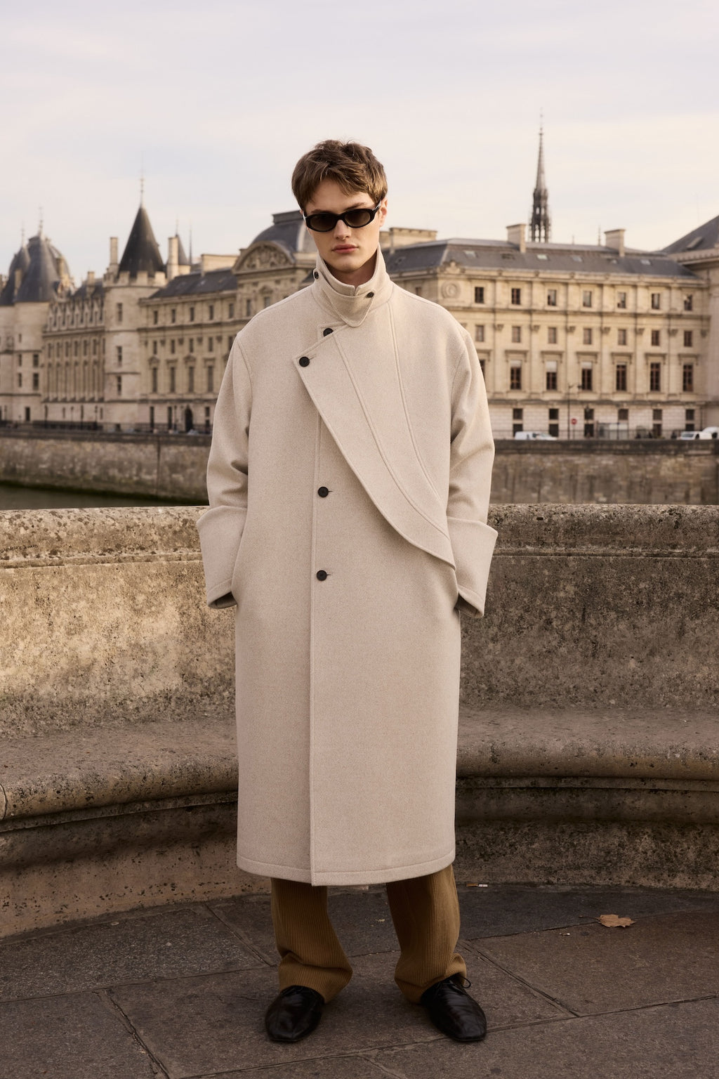 STU - Layered Lapel Coat In (Ivory) product image 9 | TRAB K-Fashion Australia