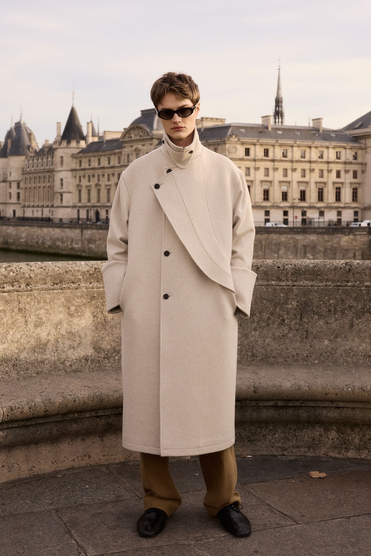 STU - Layered Lapel Coat In (Ivory) product image 9 | TRAB K-Fashion Australia