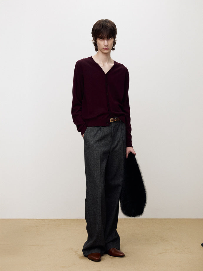 Tonywack - Super Fine Merino Wool Knit Cardigan (Burgundy) product image 2 | TRAB K-Fashion Australia