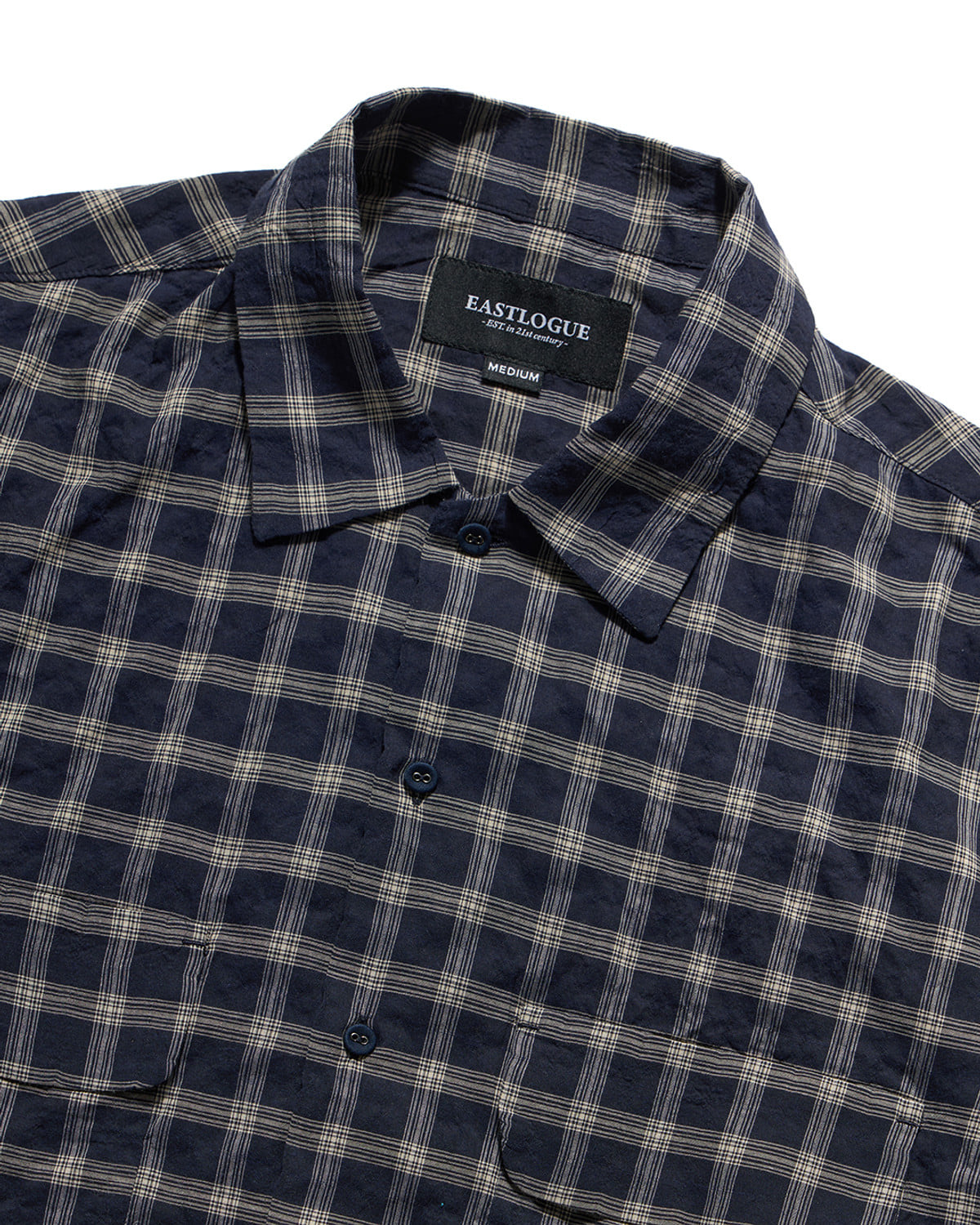 Eastlogue - Voyage Half Shirts (Navy & Beige Check) product image 7 | TRAB K-Fashion Australia