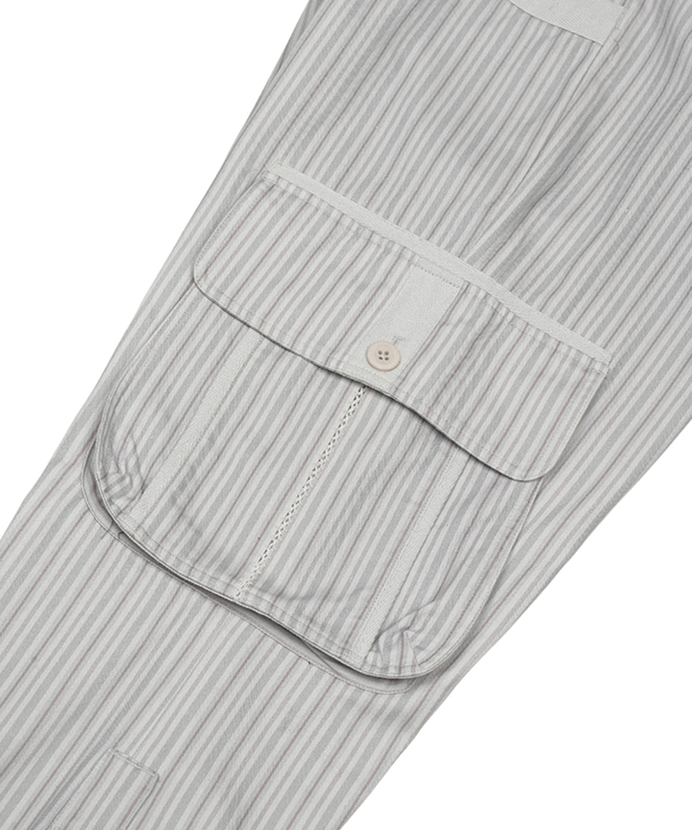 Coyseio - Stripe Big Pocket Cargo Pants (Light Grey) product image 13 | TRAB K-Fashion Australia