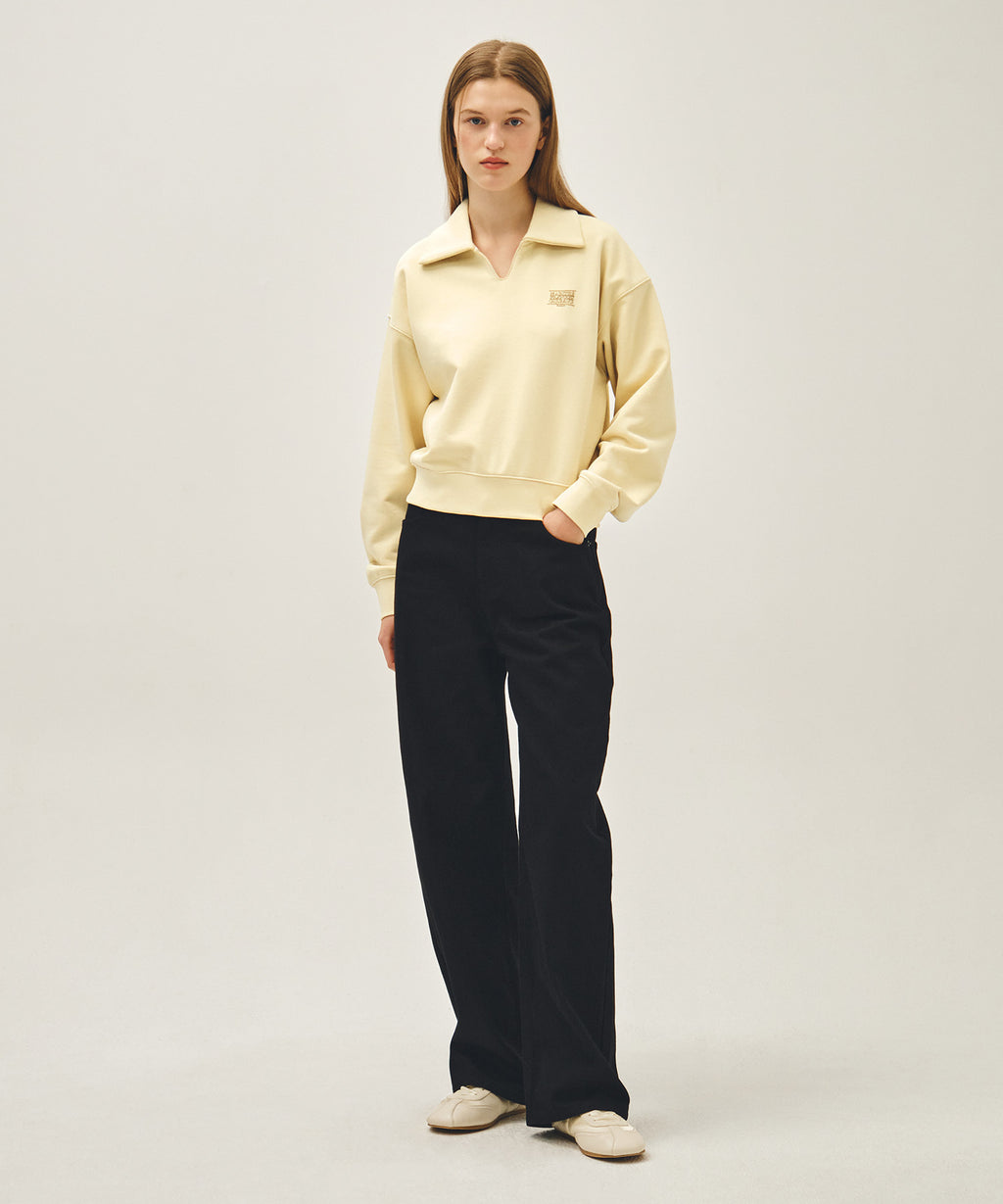 Marithe & Francois Girbaud - Doodle Classic Logo Collar Sweatshirt (Butter) product image 4 | TRAB K-Fashion Australia