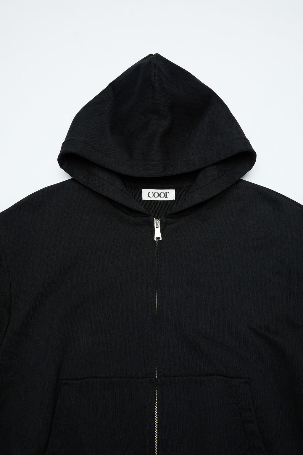 Coor - Minimal Cotton Hooded Zip Jumper (Black) product image 5 | TRAB K-Fashion Australia