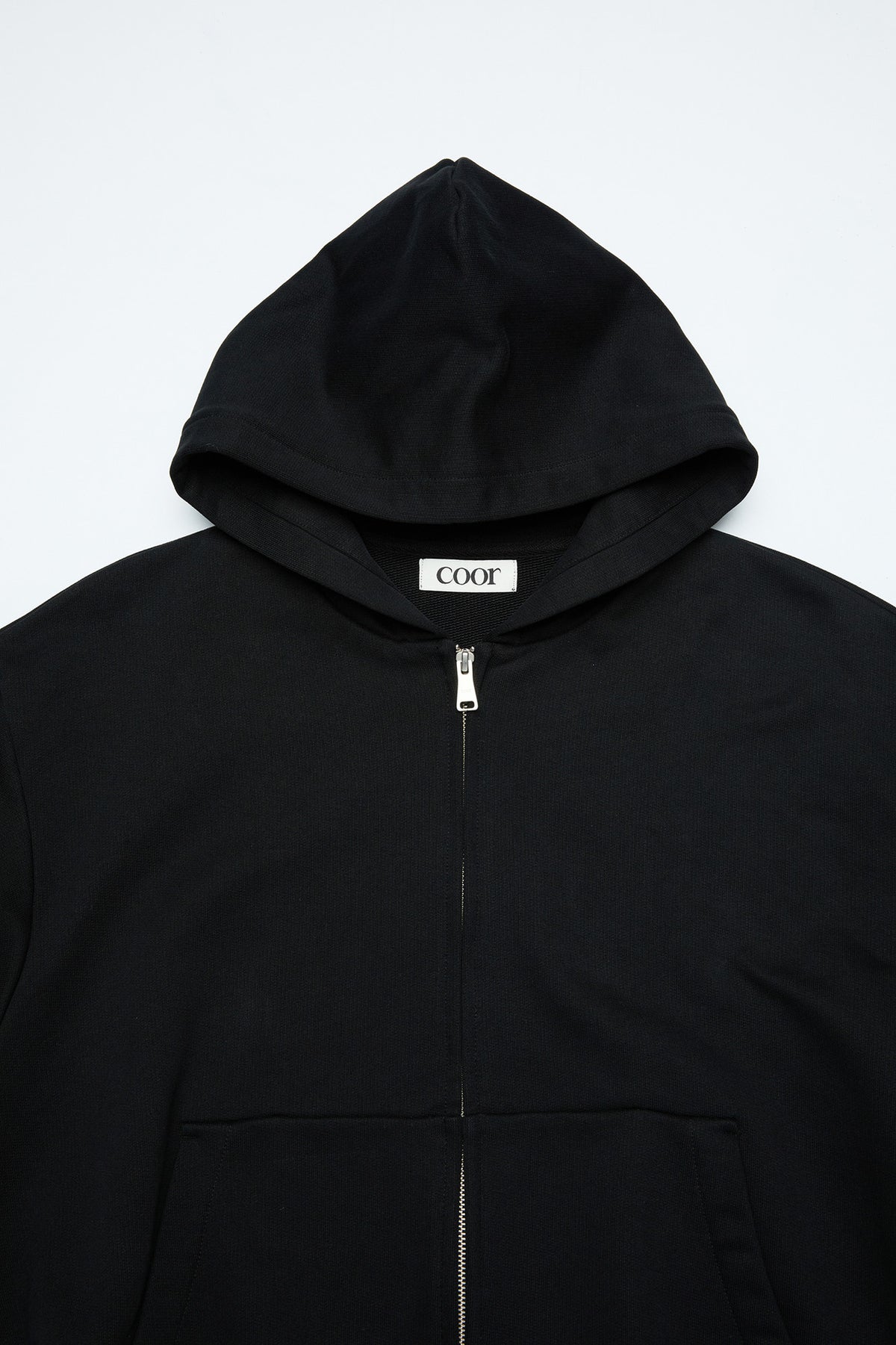 Coor - Minimal Cotton Hooded Zip Jumper (Black) product image 5 | TRAB K-Fashion Australia