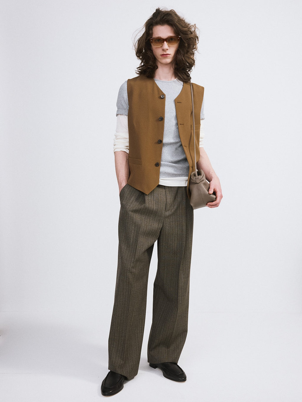 Recto - Strap Detail Suit Vest (Ochre) product image 1 | TRAB K-Fashion Australia