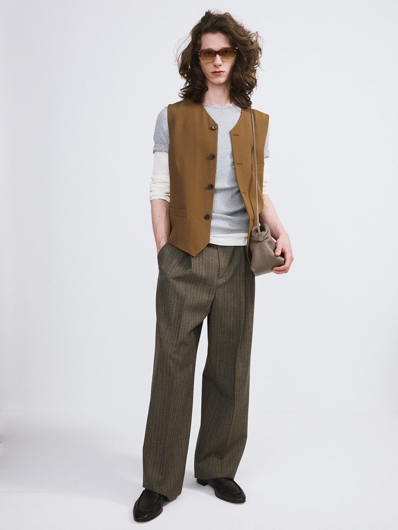 Recto - Strap Detail Suit Vest (Ochre) product image 1 | TRAB K-Fashion Australia