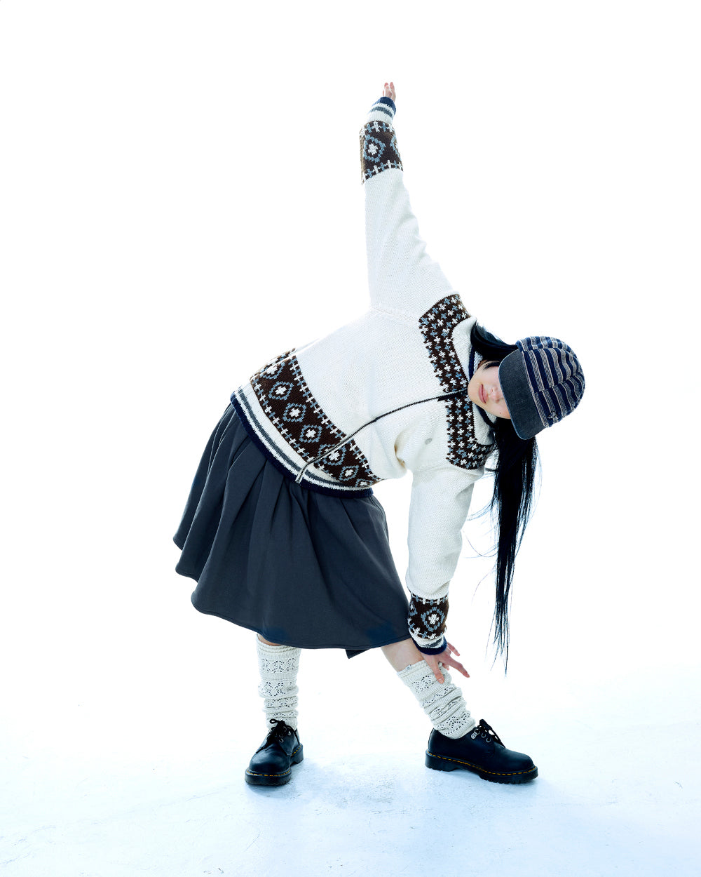 Coyseio - Mossy Cowichan Knit Jacket (Ivory) product image 15 | TRAB K-Fashion Australia