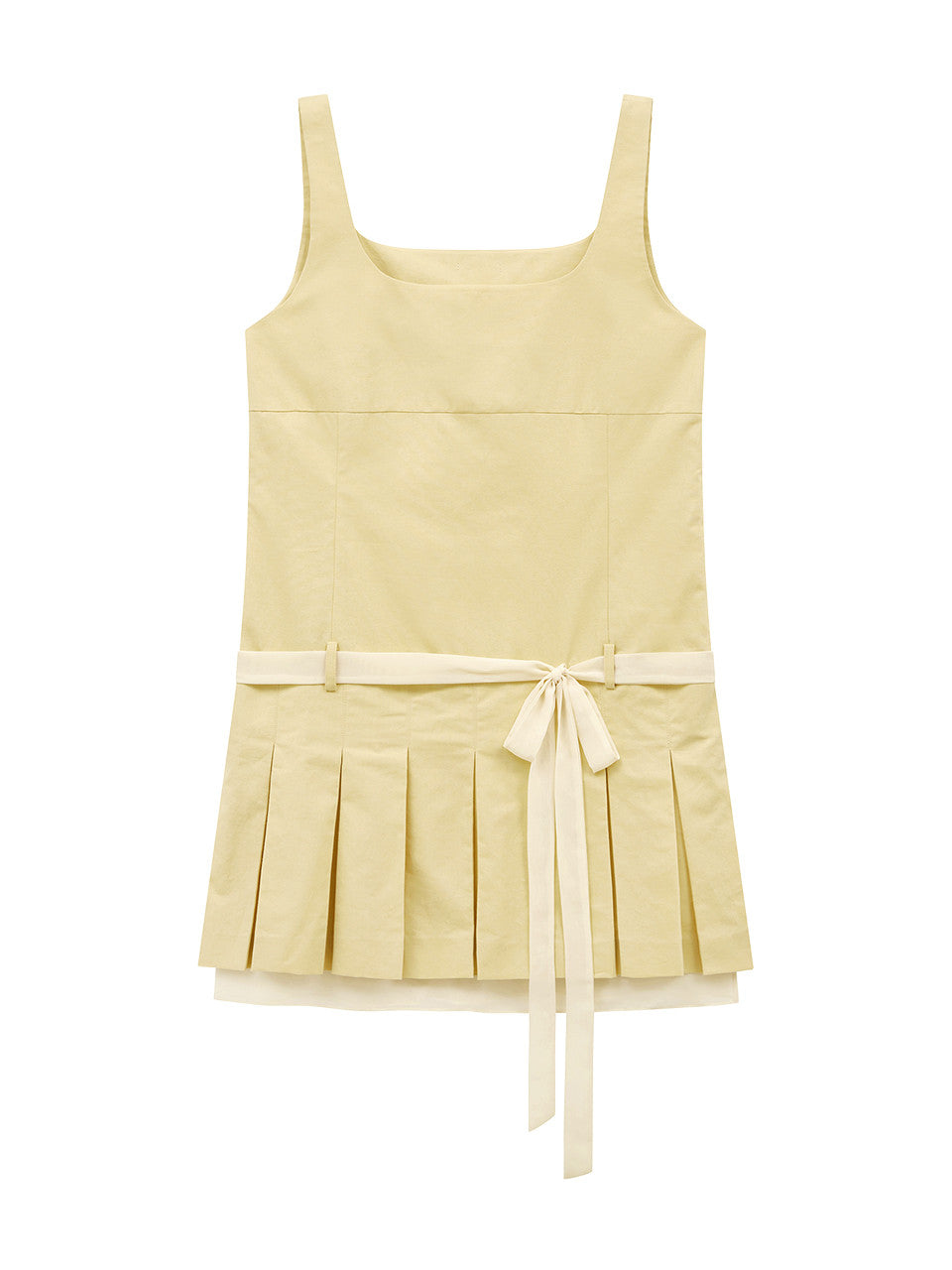 Margarin Fingers - Belted Pleats One-Piece (butter) product image 2 | TRAB K-Fashion Australia