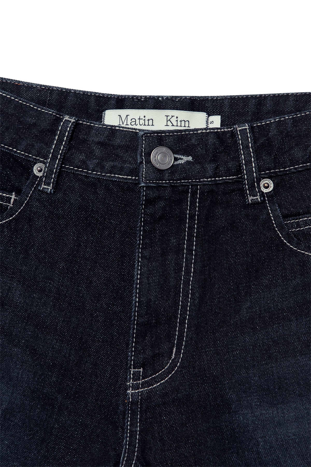 Matin Kim - Stitch Point Denim Shorts (Black) product image 3 | TRAB K-Fashion Australia
