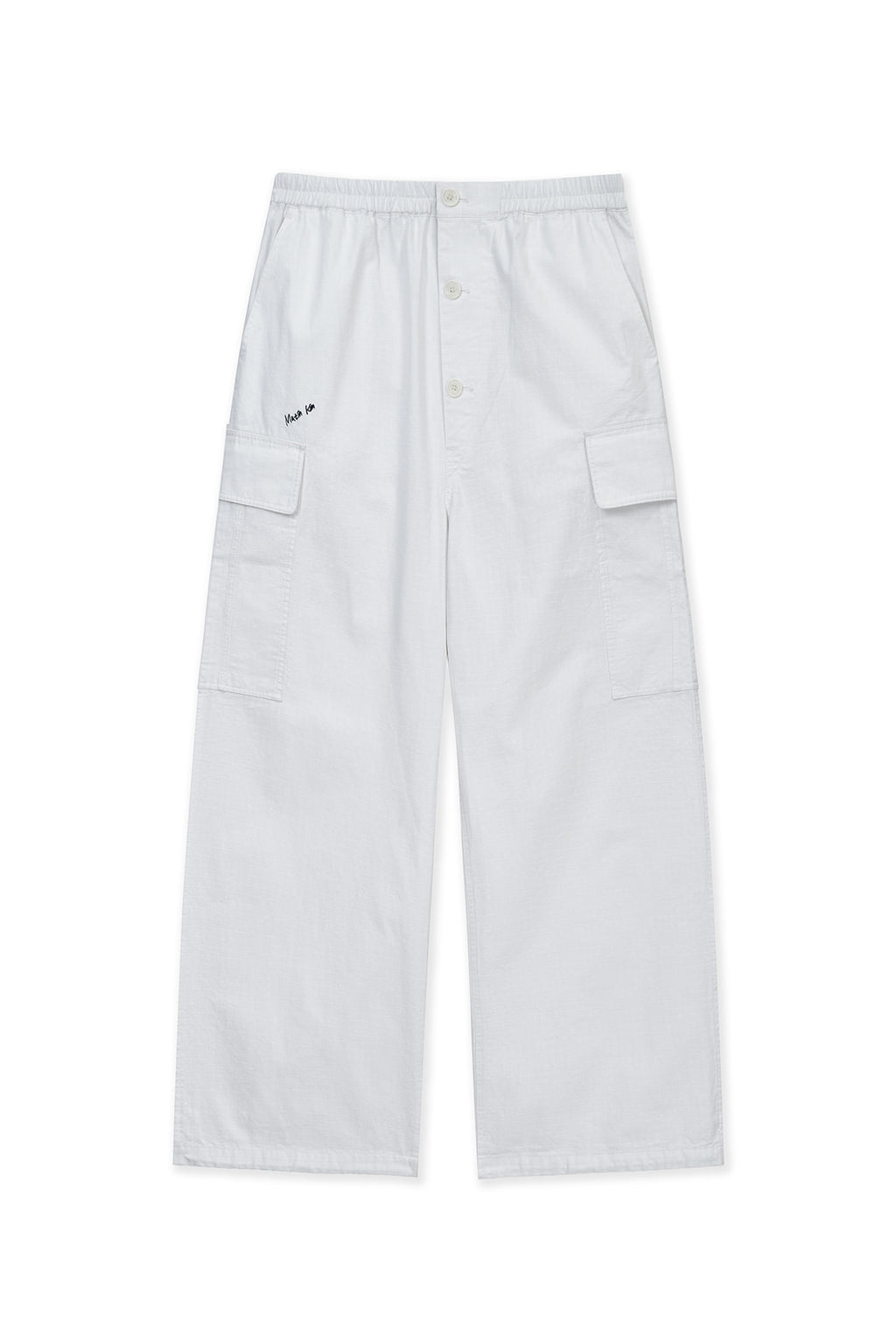 Matin Kim - Drawstring Hem Cargo Pants (Ivory) product image 1 | TRAB K-Fashion Australia