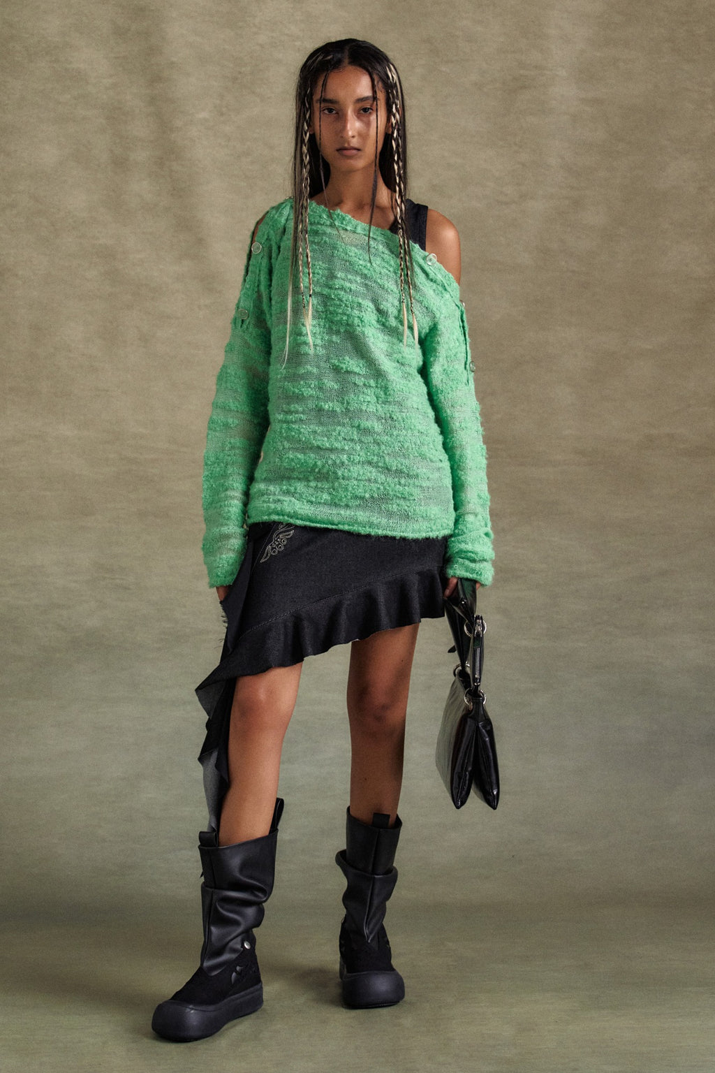 Andersson Bell - Fifi Button Pullover Knit (Pale Jade) product image 1 | TRAB K-Fashion Australia