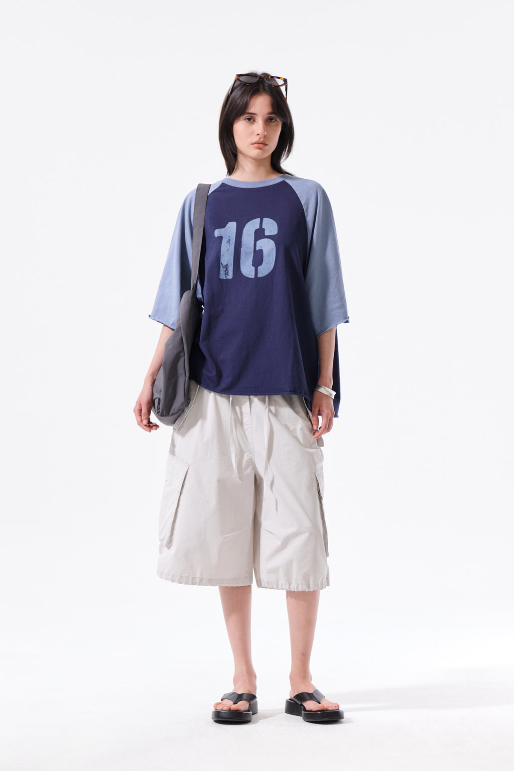 Matin Kim - Raw Edge Raglan Top (Navy) product image 10 | TRAB K-Fashion Australia