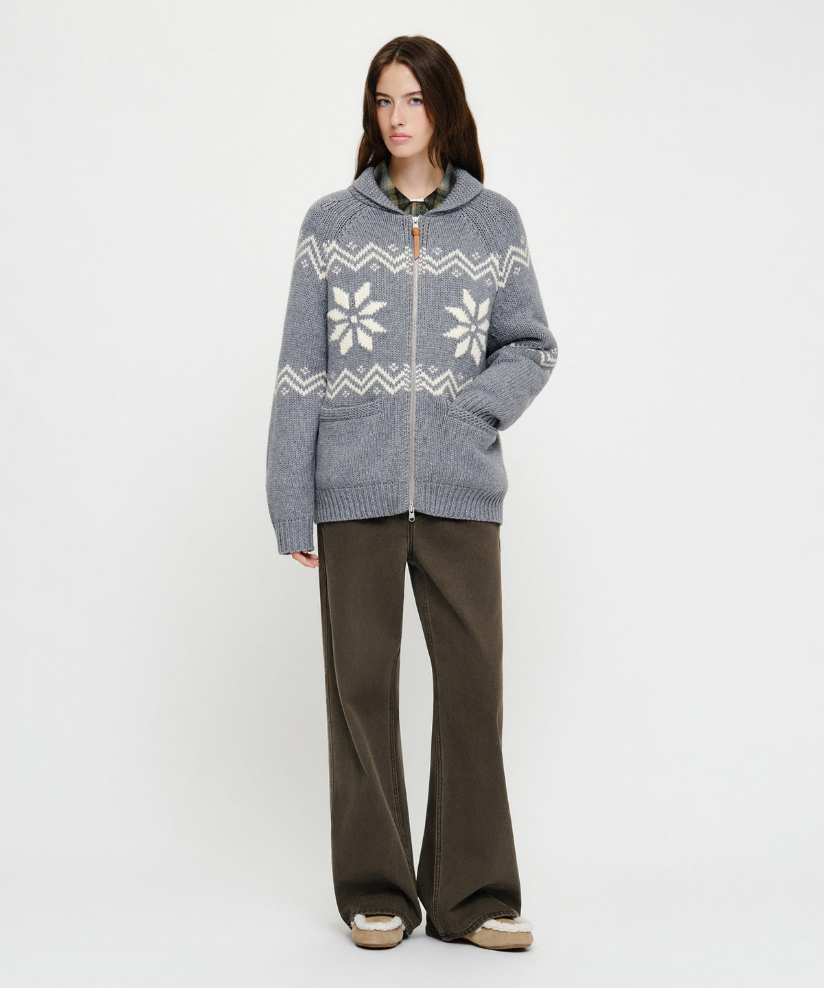 Marithe & Francois Girbaud - Nordic Cowichan Cardigan (Melange Gray) product image 6 | TRAB K-Fashion Australia