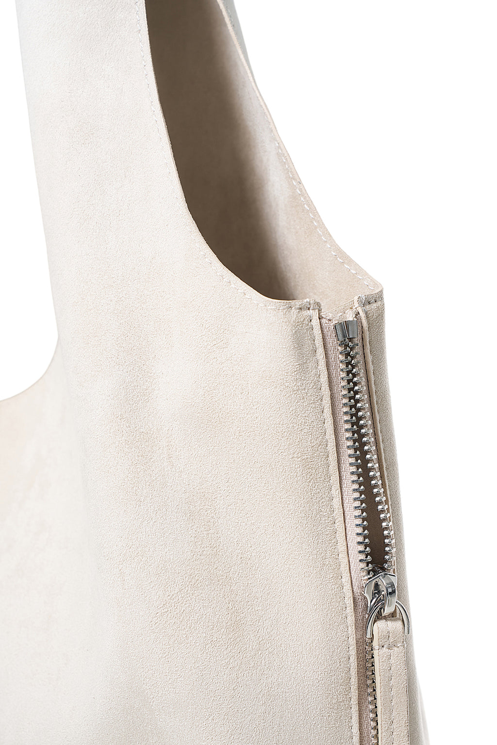 Matin Kim - Side Zip Suede Shoulder Bag (Ivory) product image 4 | TRAB K-Fashion Australia