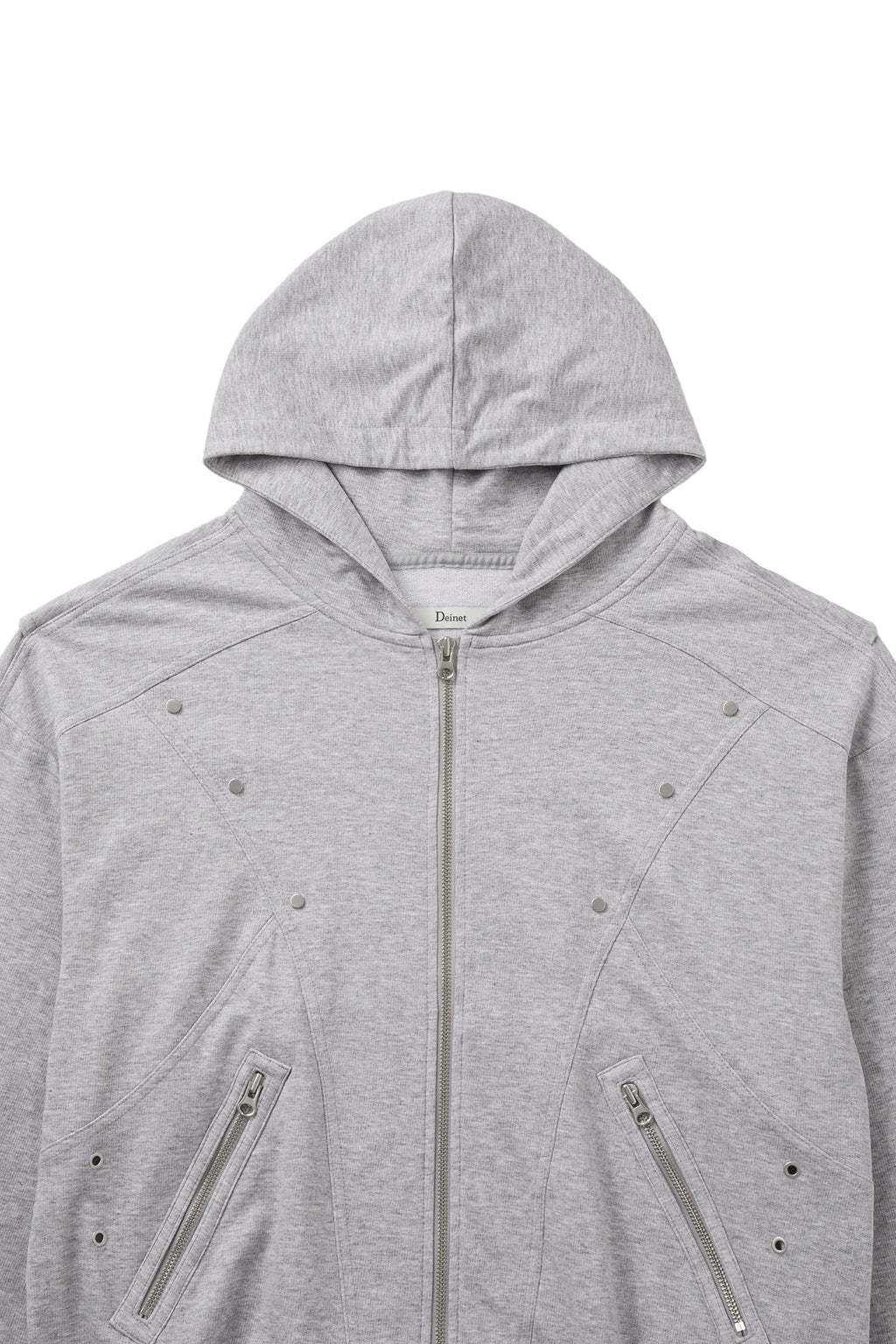 Deinet - Metal Detail Hood Zip Up (Melange Grey) product image 3 | TRAB K-Fashion Australia