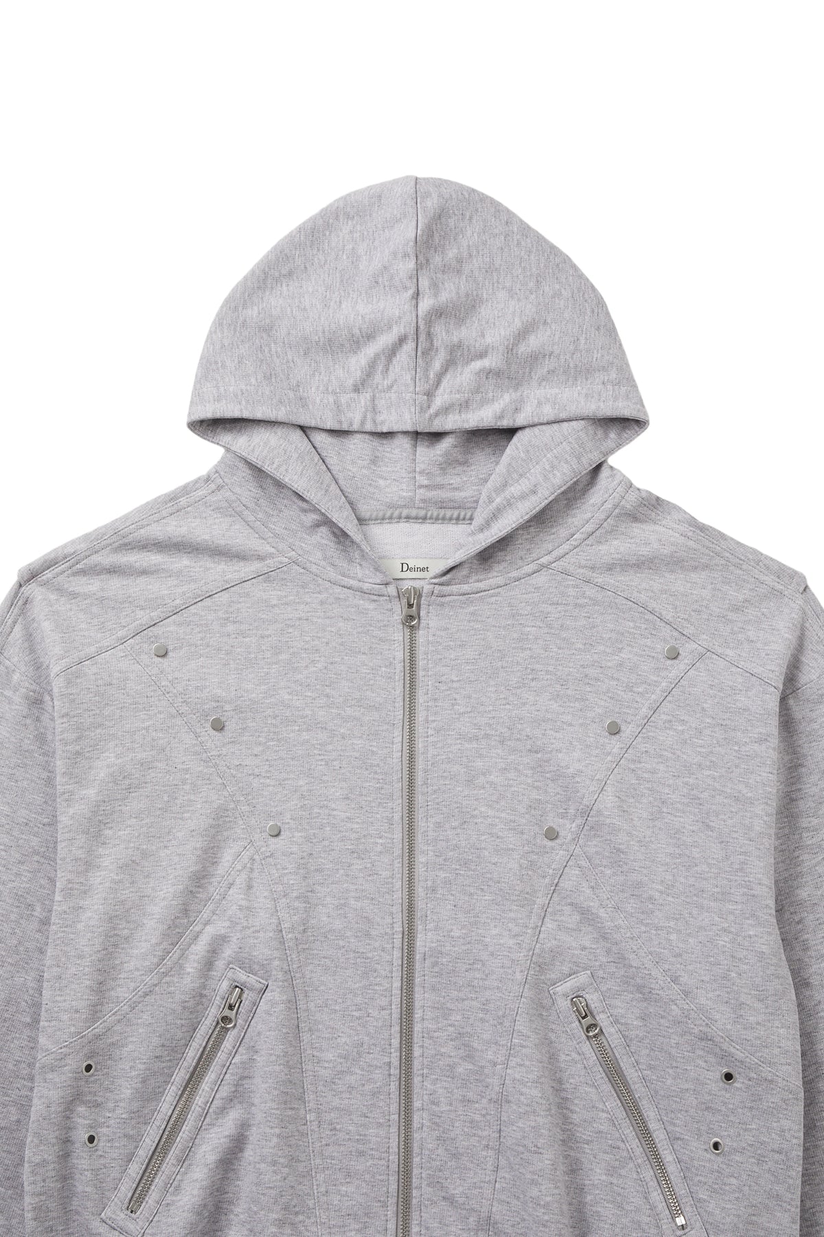 Deinet - Metal Detail Hood Zip Up (Melange Grey) product image 3 | TRAB K-Fashion Australia