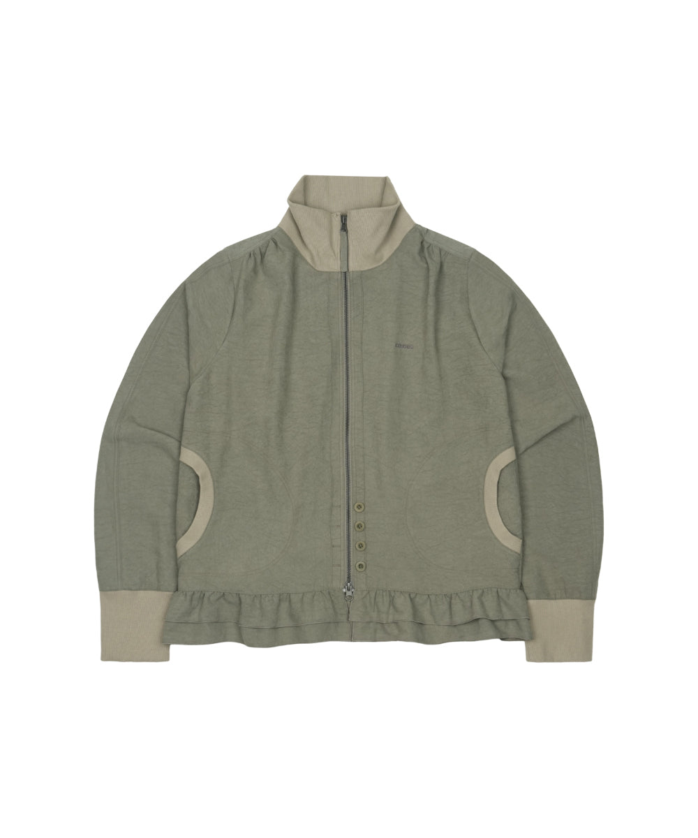 Coyseio - Tone-Mix Shirring Hem Jacket (Light Green) product image 10 | TRAB K-Fashion Australia