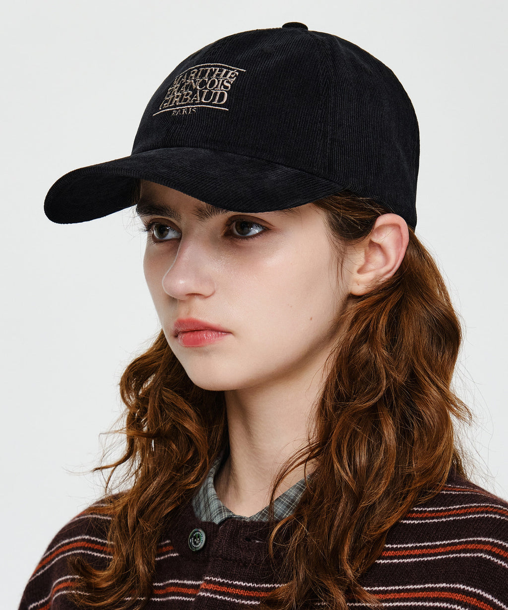 Marithe & Francois Girbaud - Corduroy Small Classic Logo Cap (Black) product image 6 | TRAB K-Fashion Australia