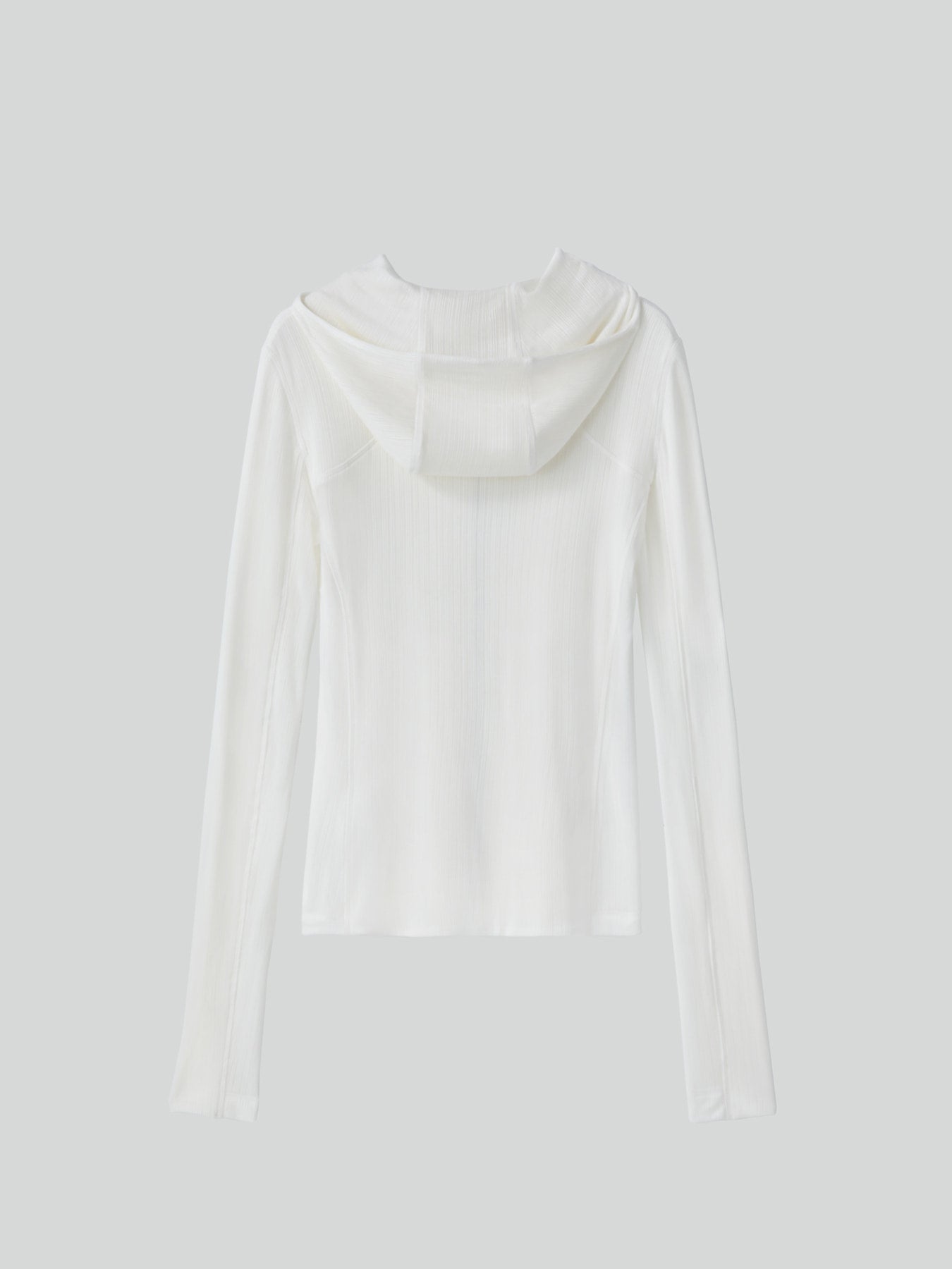 Recto - Sheer Jersey Fitted Zip Hoodie (Ivory) product image 7 | TRAB K-Fashion Australia