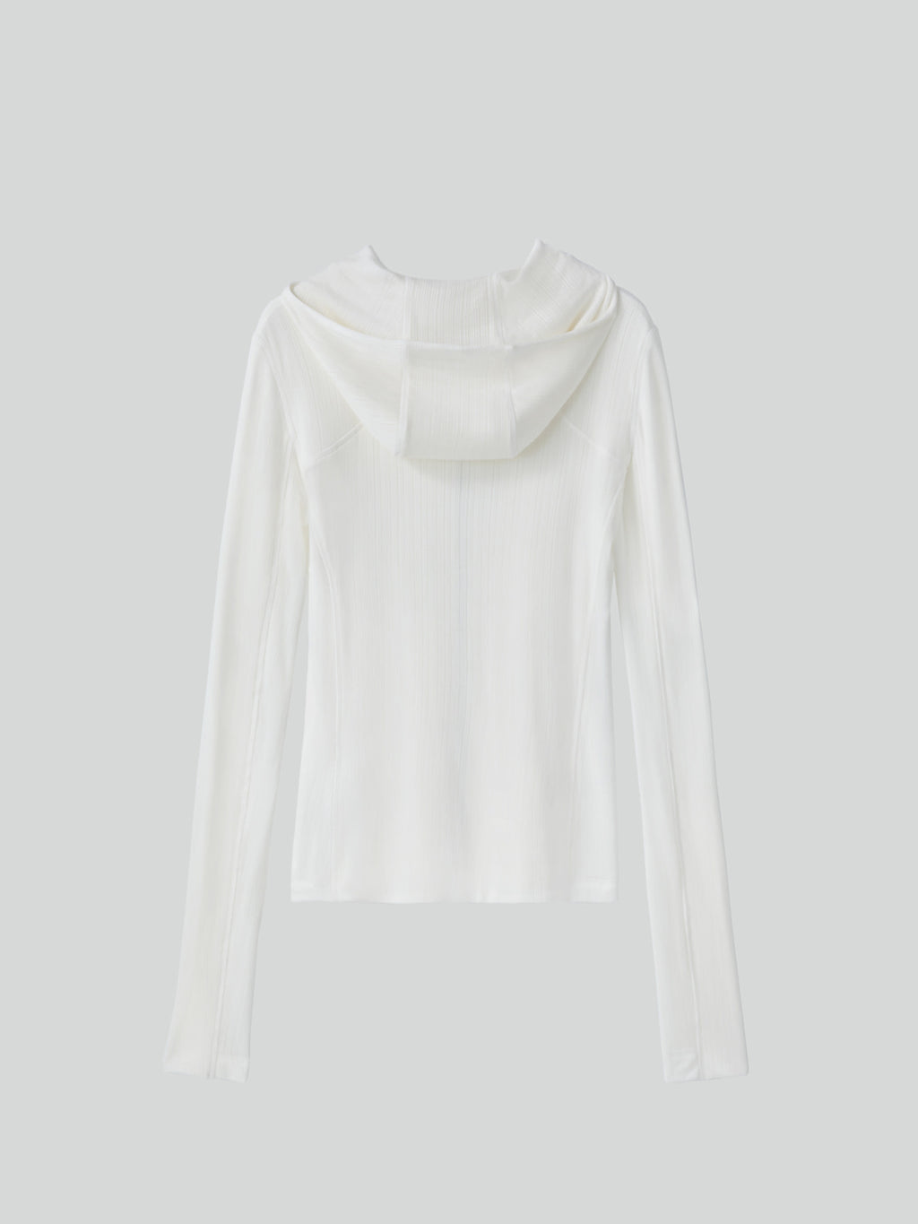 Recto - Sheer Jersey Fitted Zip Hoodie (Ivory) product image 7 | TRAB K-Fashion Australia