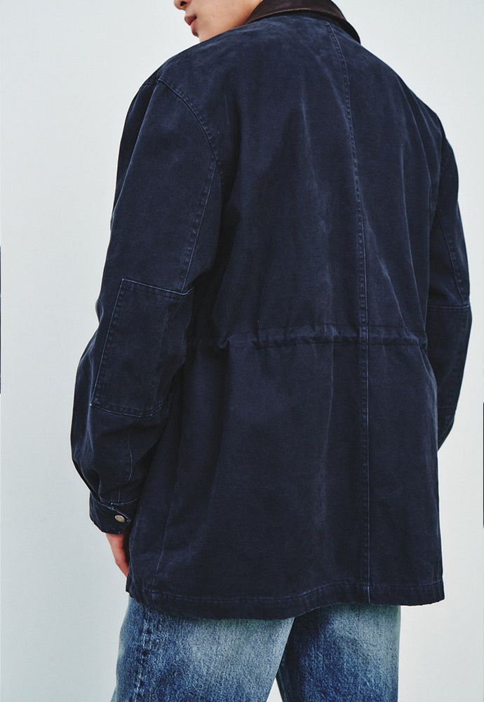 Art if acts - Leather Collar Garment Field Jacket (Faded Navy) product image 7 | TRAB K-Fashion Australia
