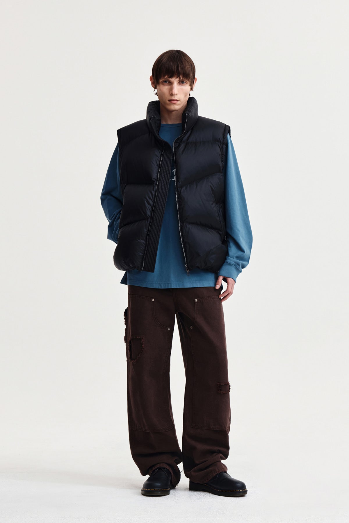 Matin Kim - Unbalance Quilted Down Vest (Black) product image 8 | TRAB K-Fashion Australia
