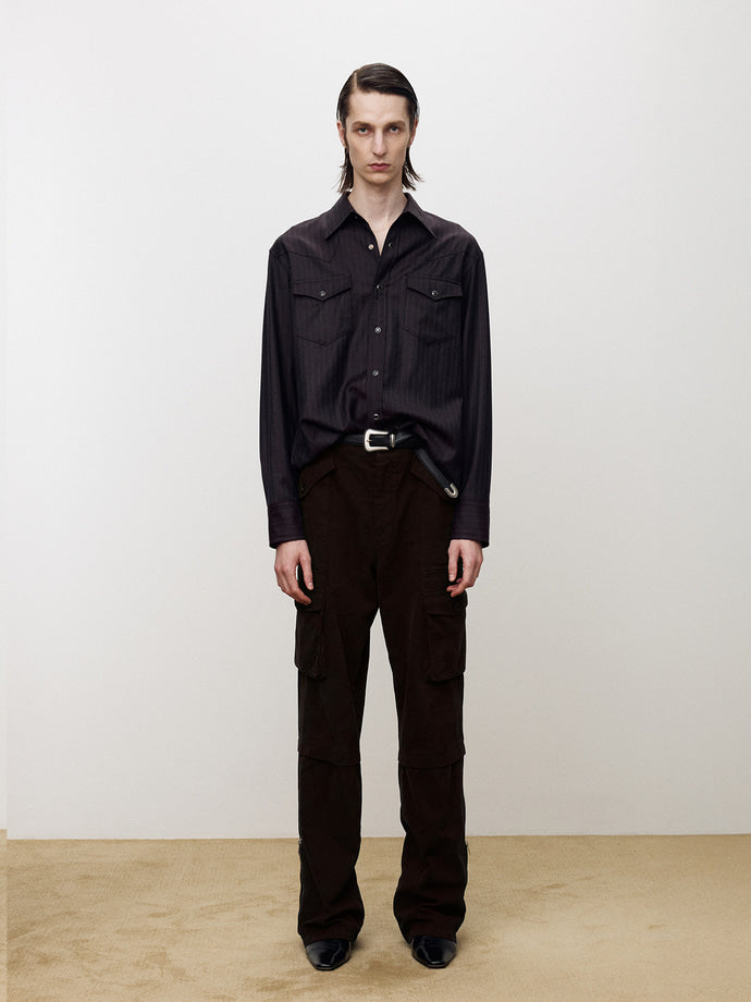 Tonywack - Garment-Washed Utility Cargo Pants (Faded Brown) product image 4 | TRAB K-Fashion Australia