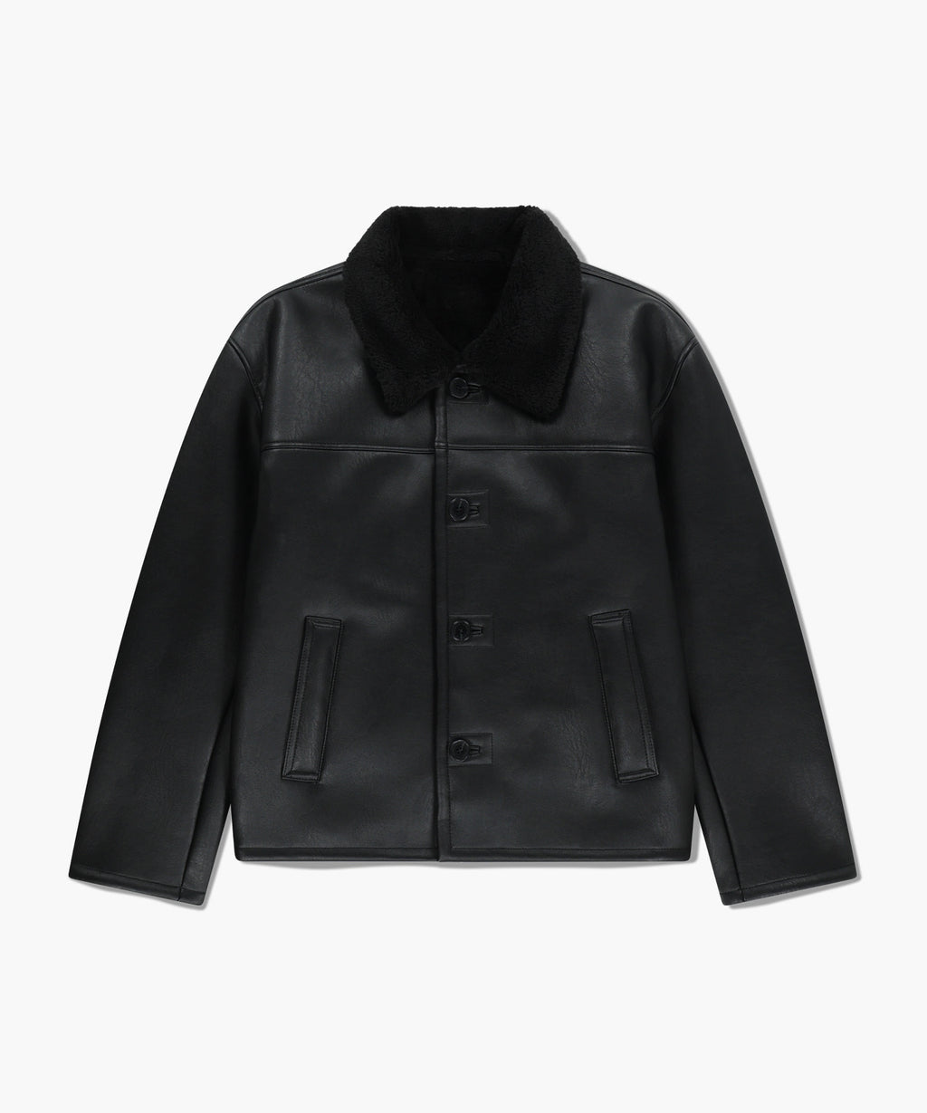 Marithe & Francois Girbaud - Faux Leather Over Fit Mustang Jacket (Black) product image 6 | TRAB K-Fashion Australia