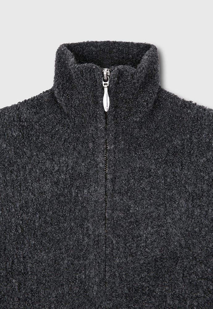 Tonywack - Wool Blend Boucle Zip Sweater (Dark Grey) product image 9 | TRAB K-Fashion Australia