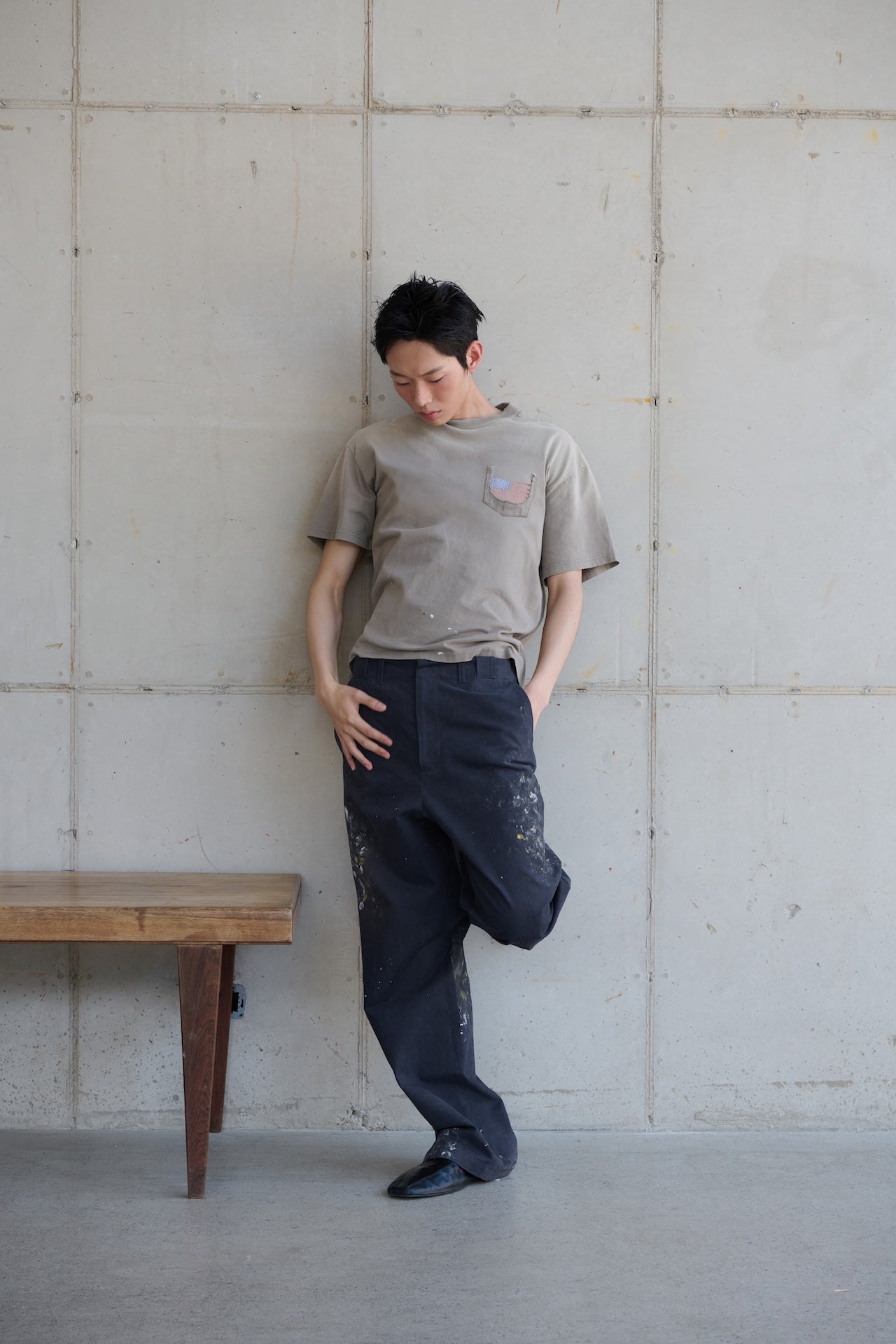 STU - Usa Flag T-shirt (Beige) product image 4 | TRAB K-Fashion Australia