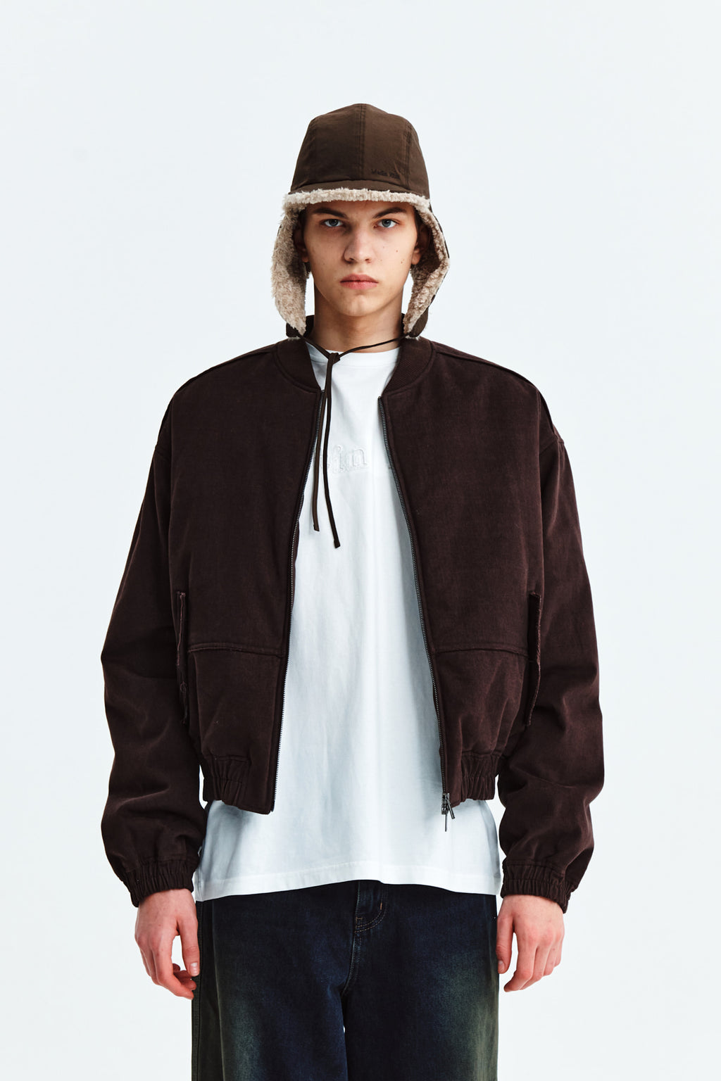 Matin Kim - Cotton Bomber Jumper (Brown) product image 11 | TRAB K-Fashion Australia