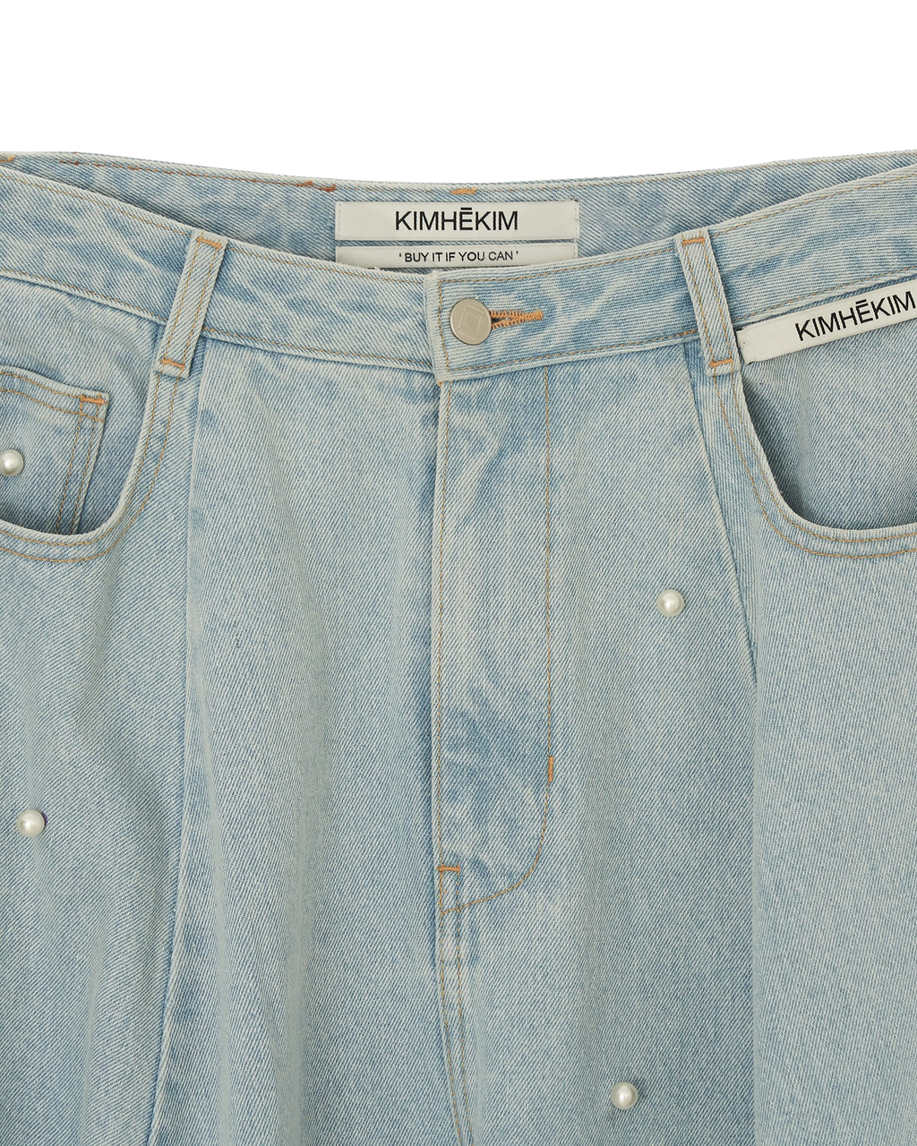 Kimhe Kim - Pearl Embellished Balloon Fit Jeans (Sky Blue) product image 12 | TRAB K-Fashion Australia