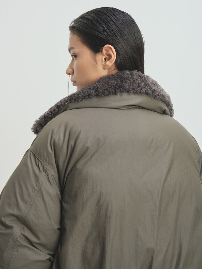 Tonywack - Shearling Collar Puffer Blouson (Olive) product image 7 | TRAB K-Fashion Australia