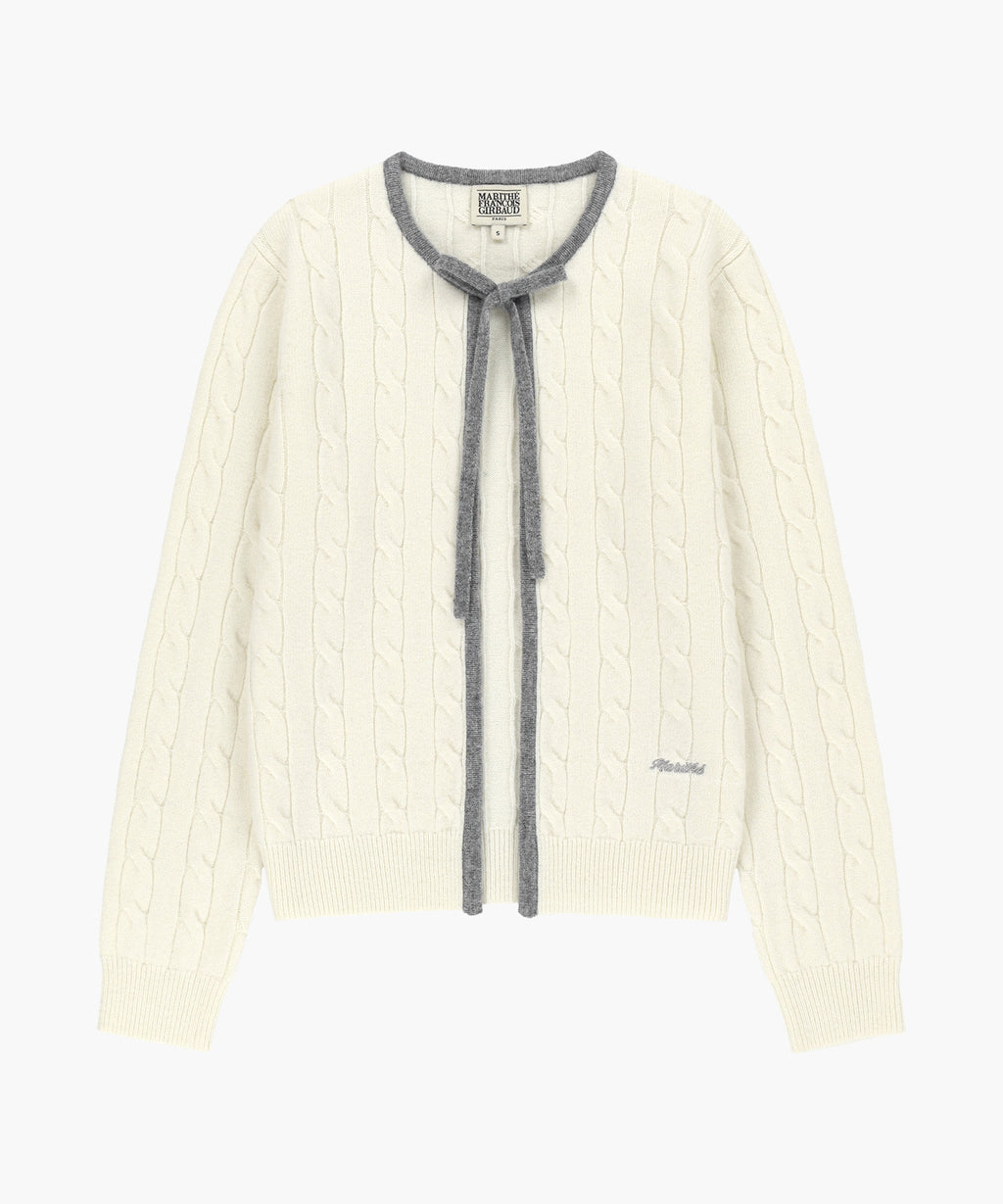 Marithe & Francois Girbaud - Ribbon Cardigan (Ivory) product image 6 | TRAB K-Fashion Australia