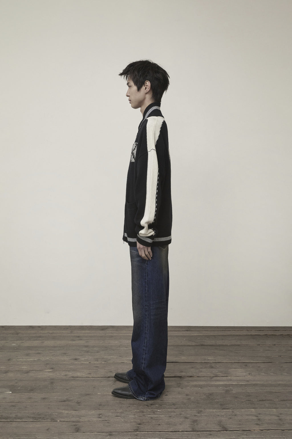 Matin Kim - Matin Kim Initial Knit Zip Up (Black) product image 6 | TRAB K-Fashion Australia