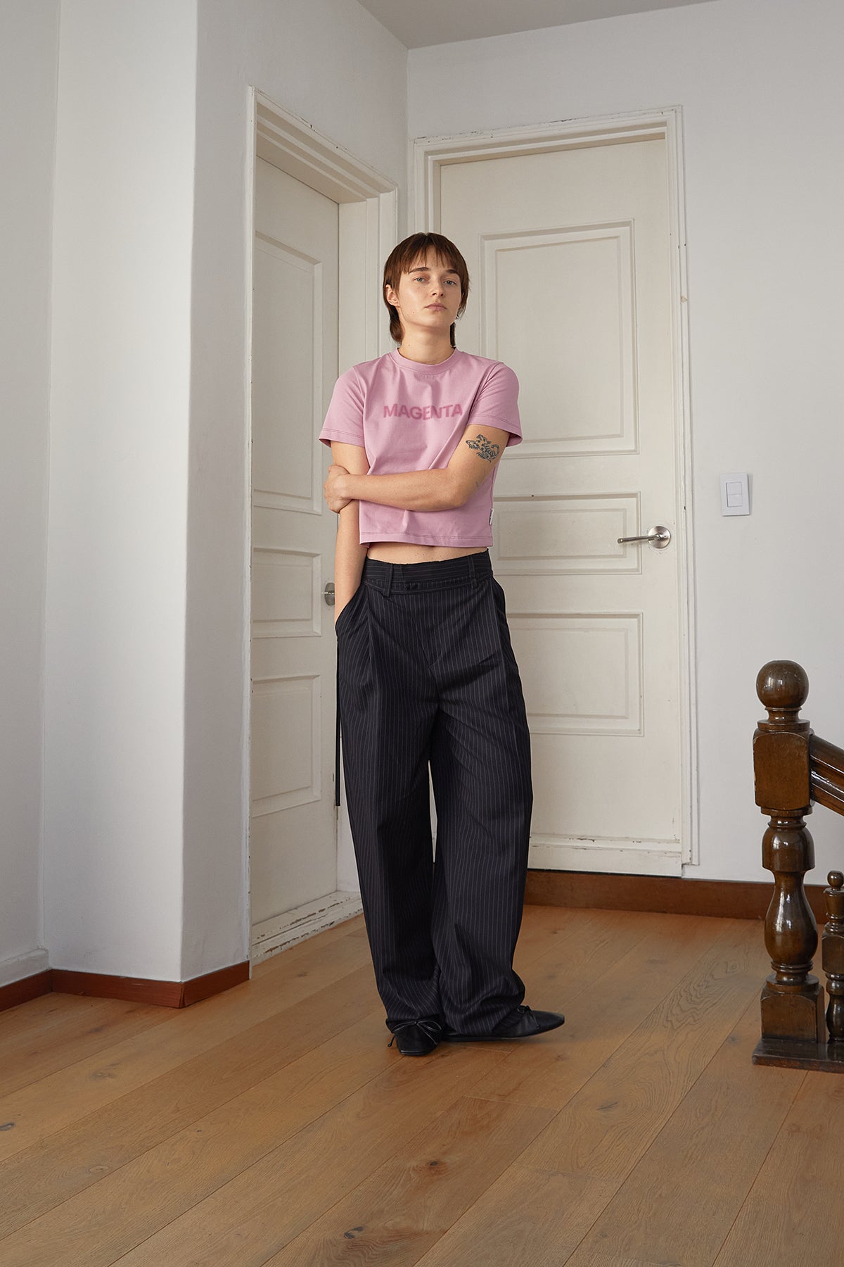 Matin Kim - Color Name Printing Top (Pink) product image 8 | TRAB K-Fashion Australia