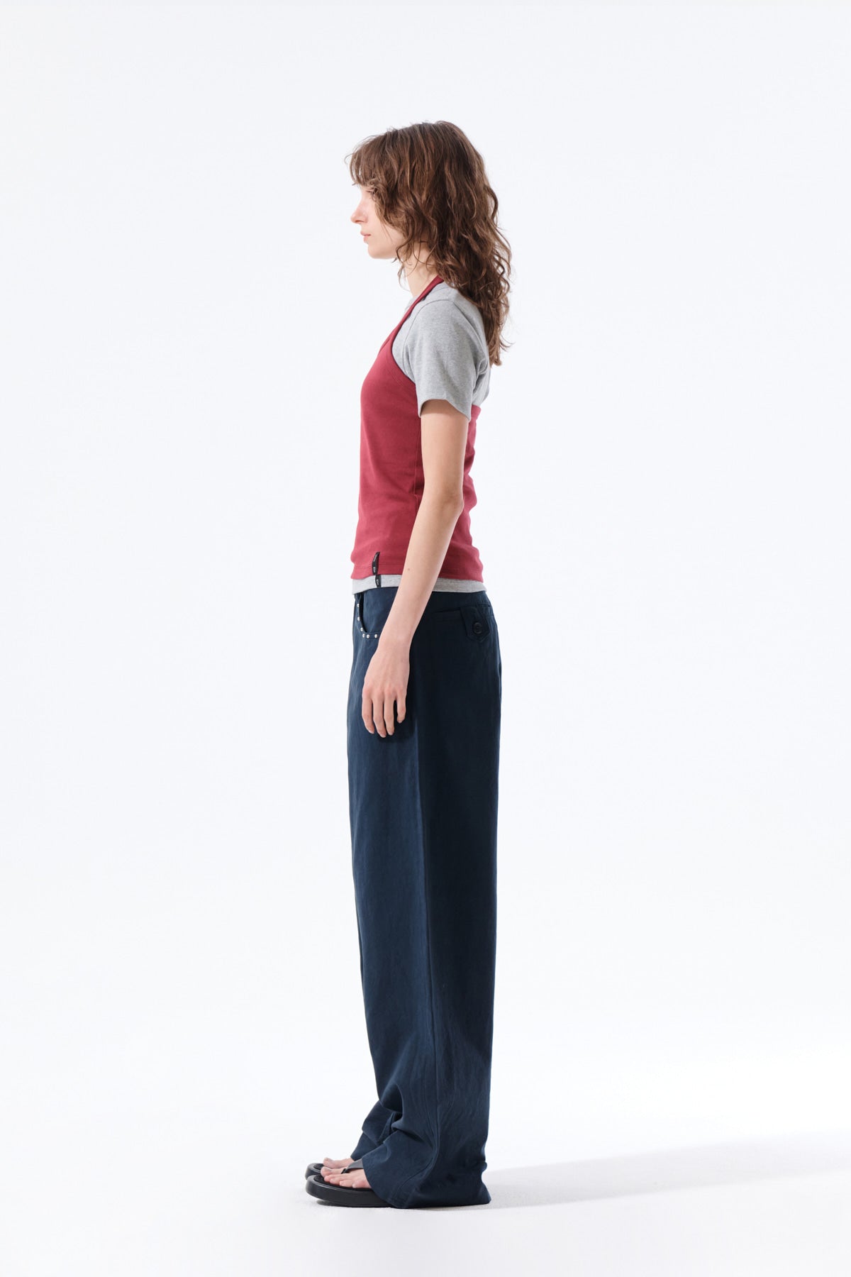 Matin Kim - Label Detail Halter Tank Top (Wine) product image 7 | TRAB K-Fashion Australia