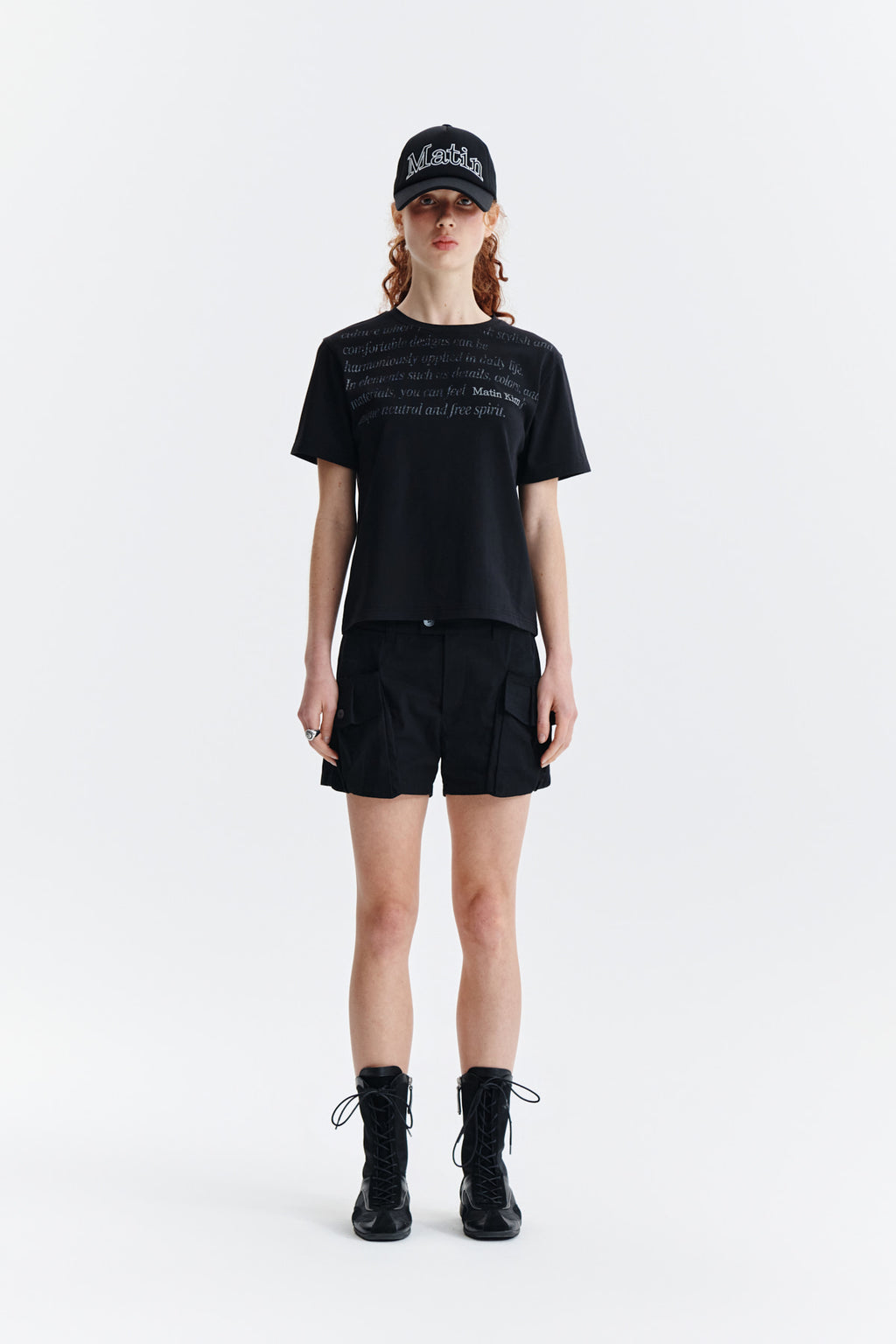 Matin Kim - Logo Point Lettering Graphic Top (Black) product image 4 | TRAB K-Fashion Australia