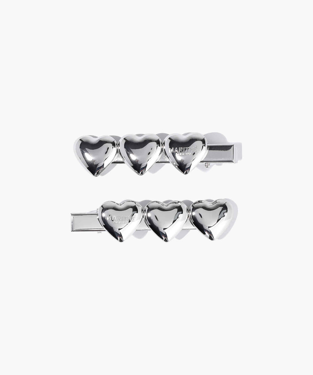 Marithe & Francois Girbaud - Regular Logo Heart Metal Hair Pin 2pack (Silver) product image 1 | TRAB K-Fashion Australia