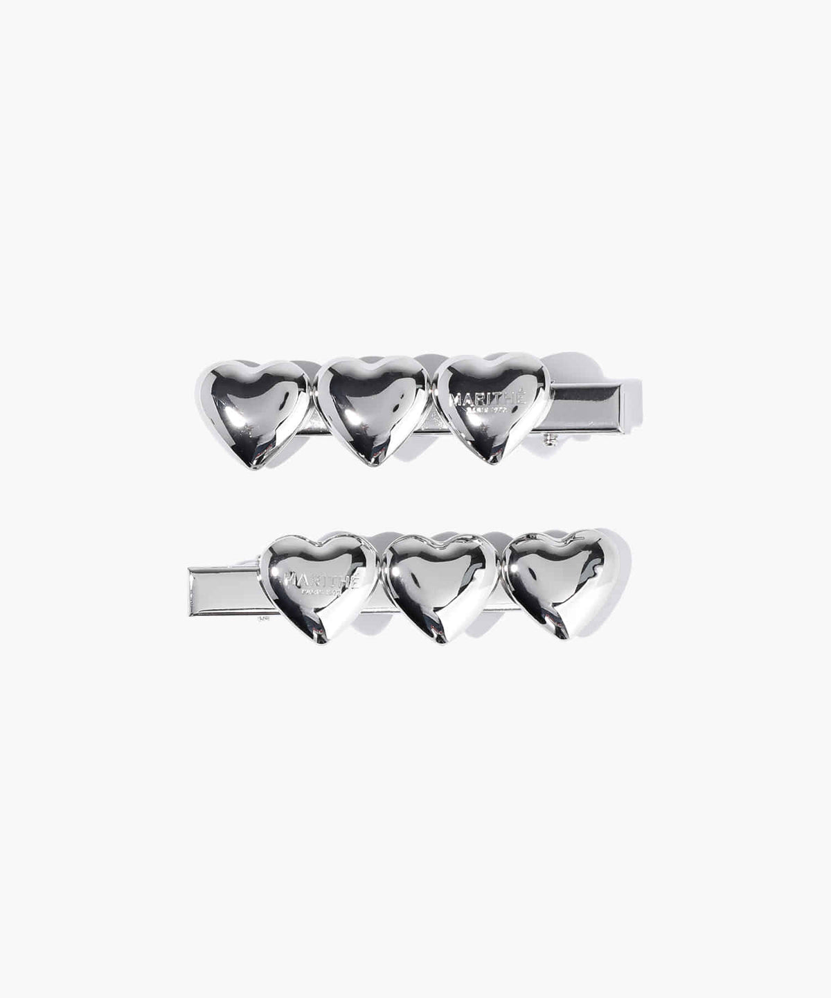 Marithe & Francois Girbaud - Regular Logo Heart Metal Hair Pin 2pack (Silver) product image 1 | TRAB K-Fashion Australia