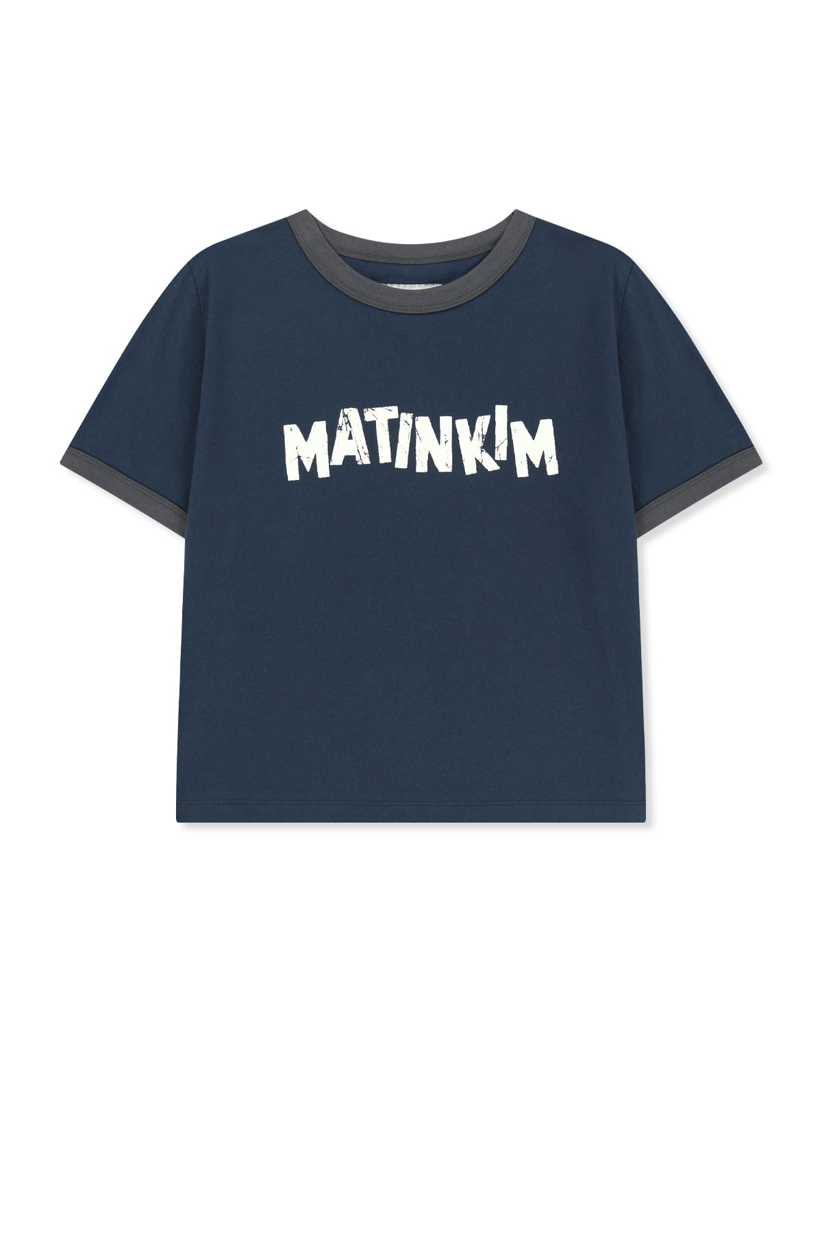 Matin Kim - Matin Logo Ringer Crop Top (Navy) product image 1 | TRAB K-Fashion Australia