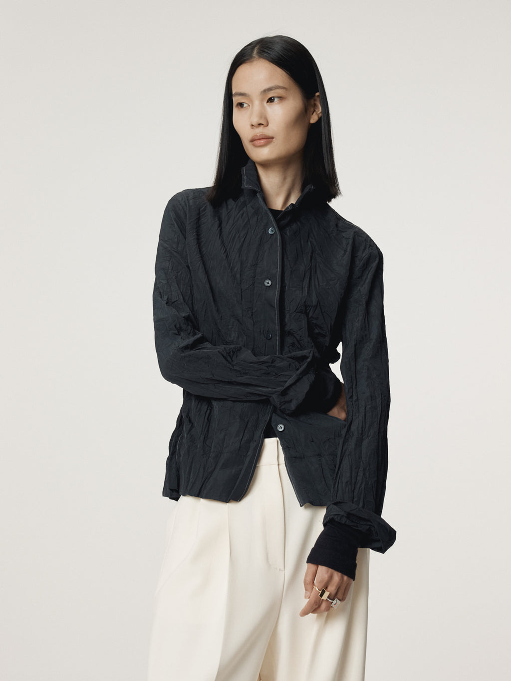 Recto - Whole Crease Blouse (Dark Navy) product image 7 | TRAB K-Fashion Australia