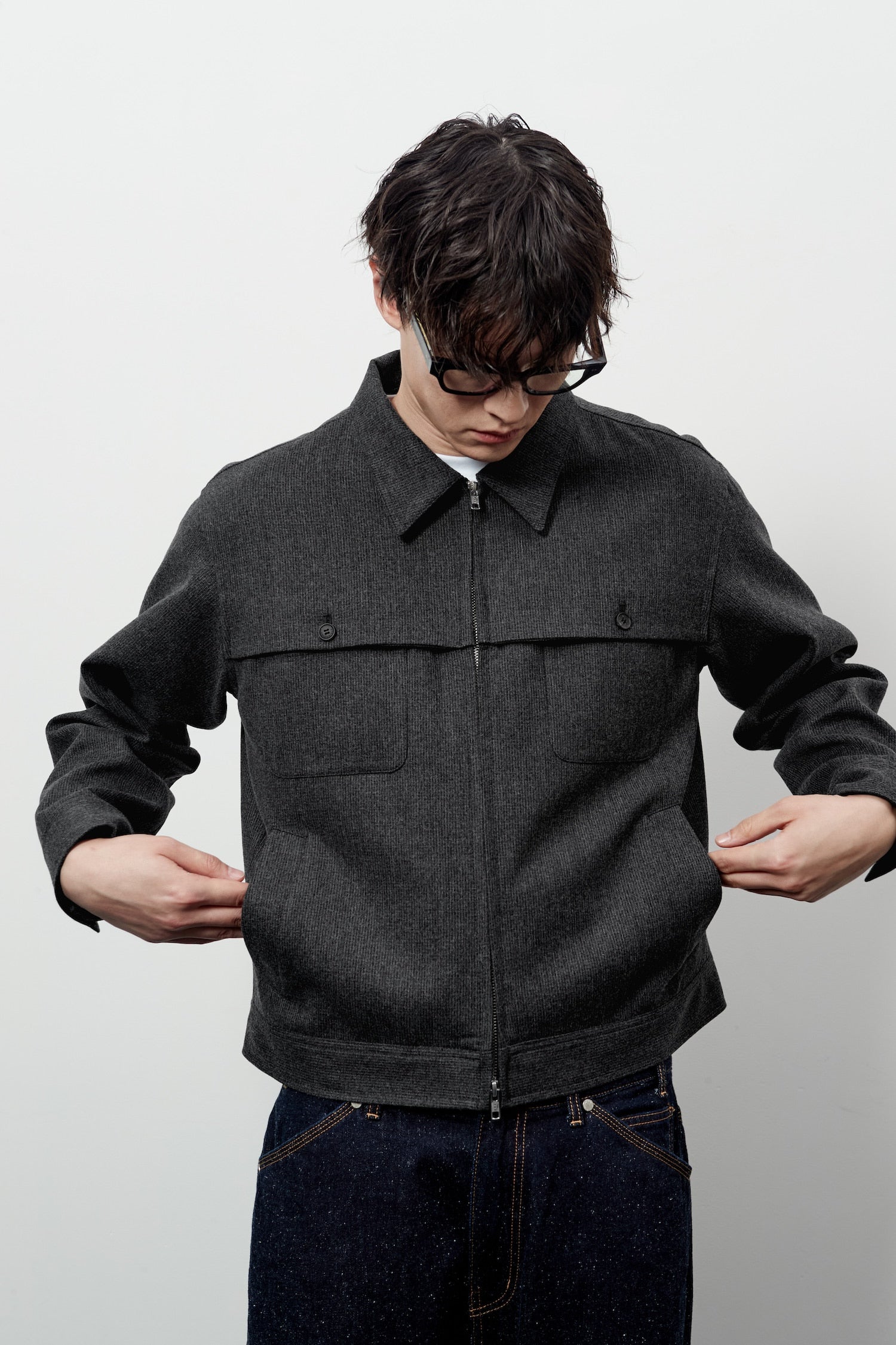 Stu - Cover Pocket Crop Jacket (Grey) product image 16 | TRAB K-Fashion Australia