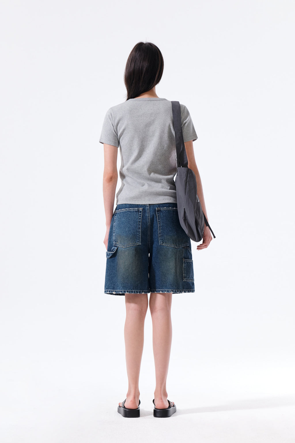 Matin Kim - Carpenter Bermuda Denim Pants (Blue) product image 8 | TRAB K-Fashion Australia