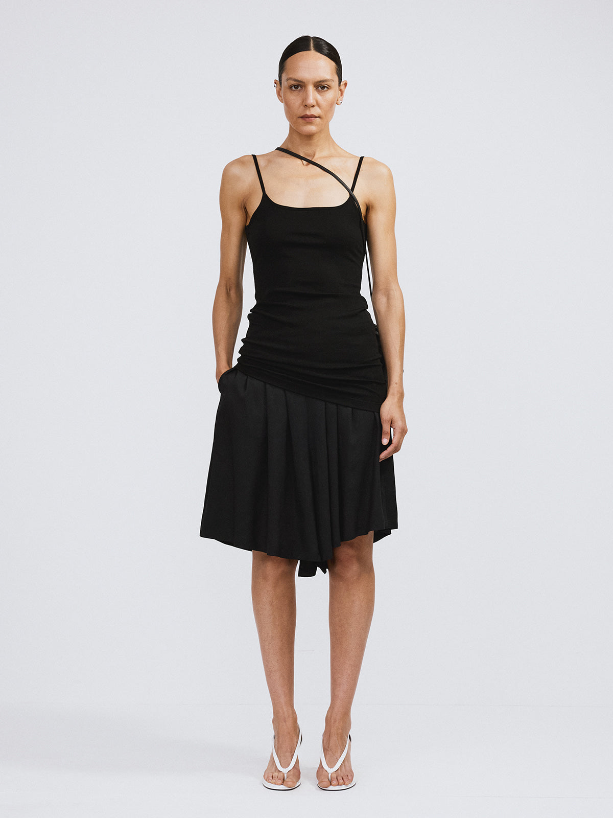 Recto - Banding Wide Culotte Pants (Black) product image 2 | TRAB K-Fashion Australia