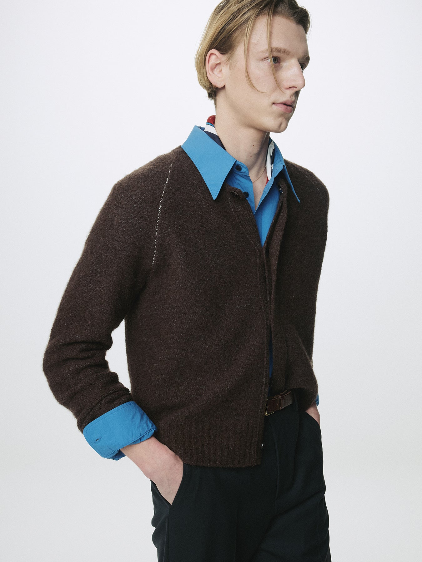 Tonywack - Placket Button Down Knit Cardigan (Brown) product image 5 | TRAB K-Fashion Australia